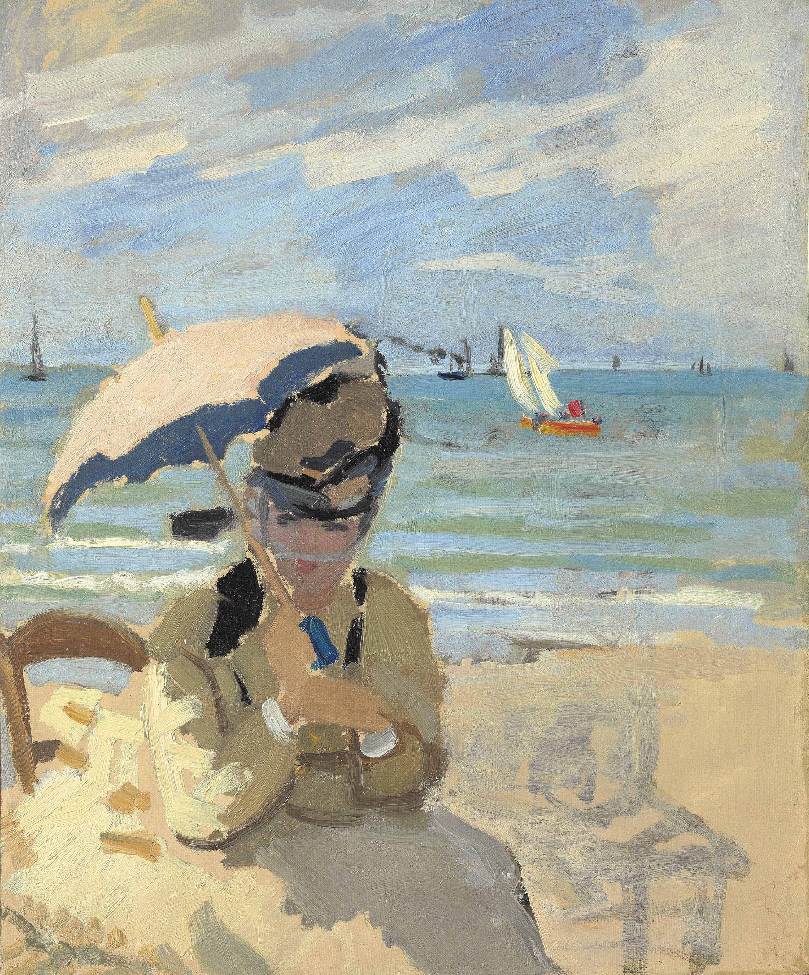 Claude Monet - Trouville Plajı'Nda Oturan Camille