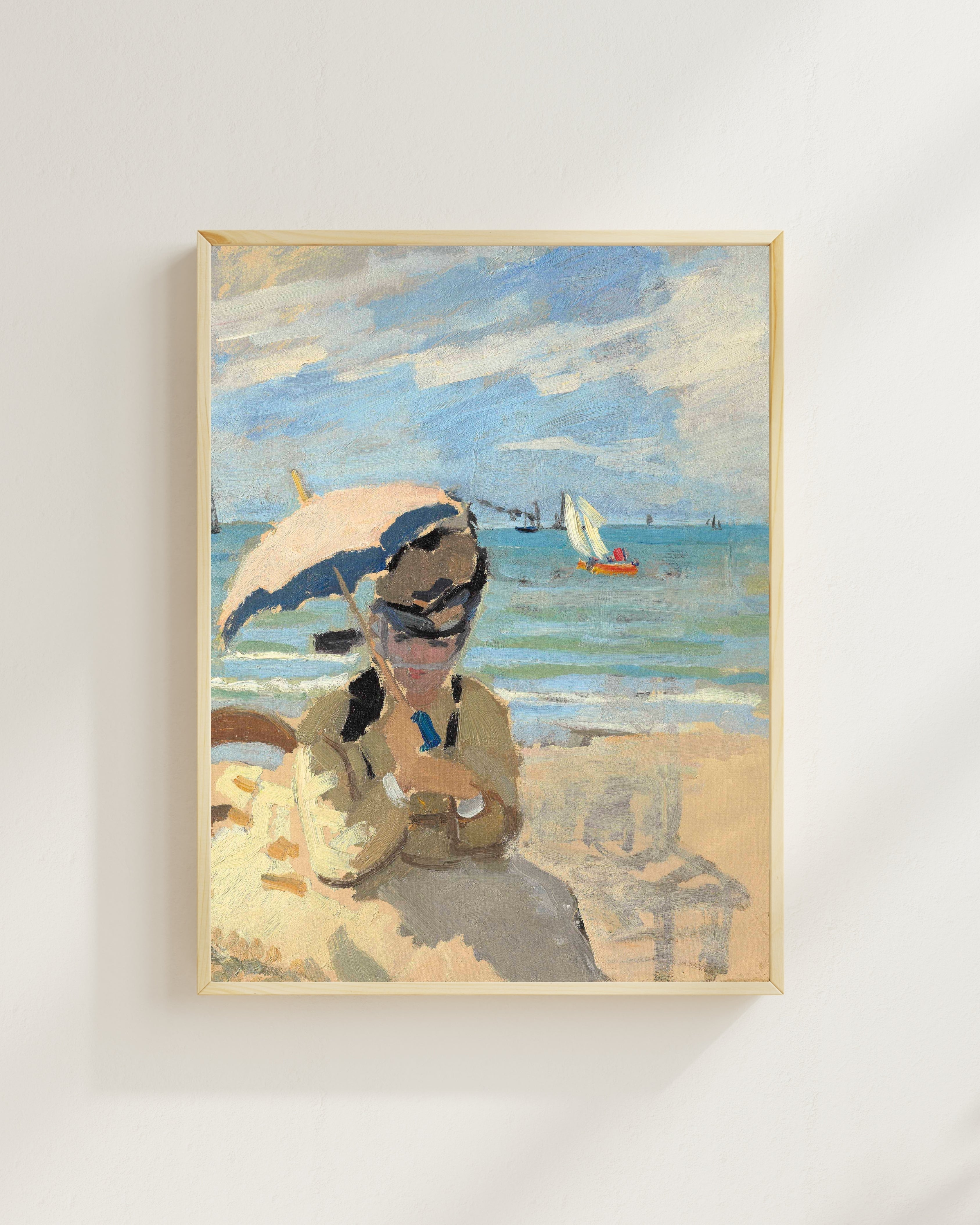 Claude Monet - Trouville Plajı'Nda Oturan Camille