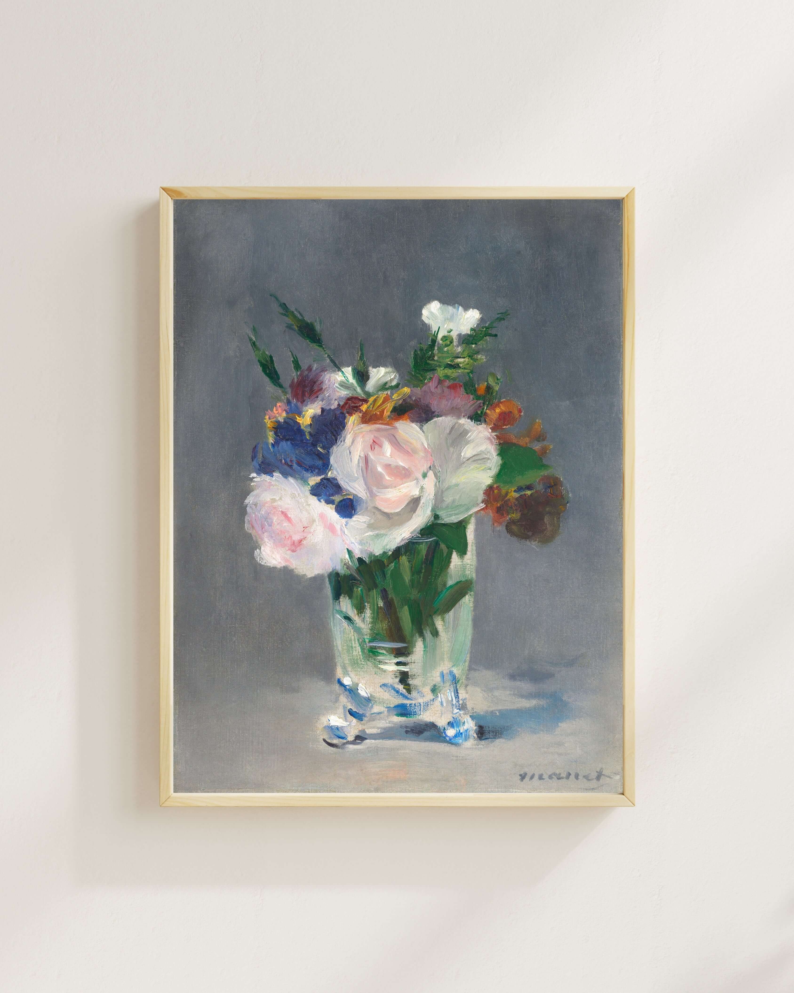 Édouard Manet - Kristal Vazoda Çiçekler