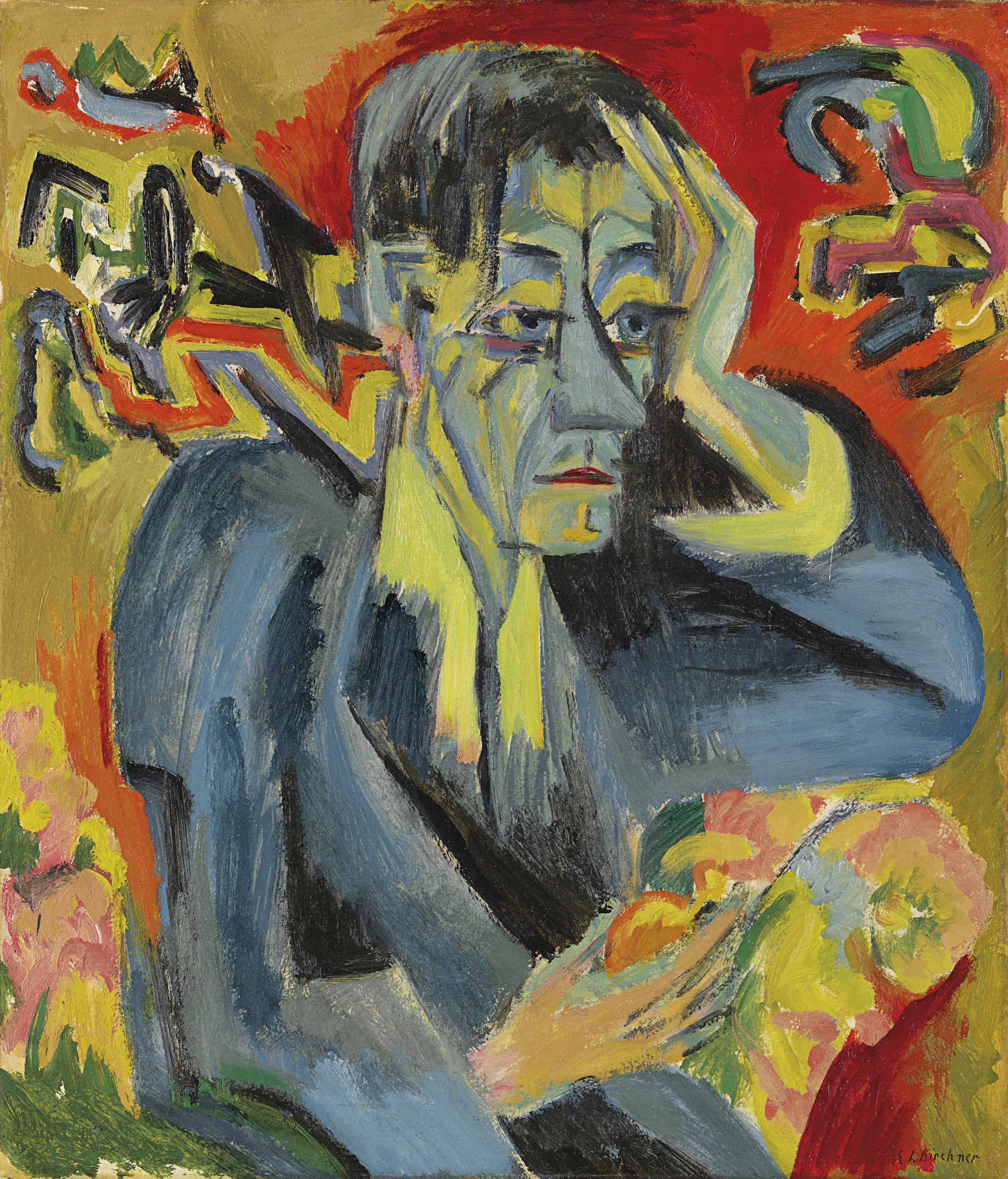 Ernst Ludwig Kirchner - Şair Frank'In Portresi