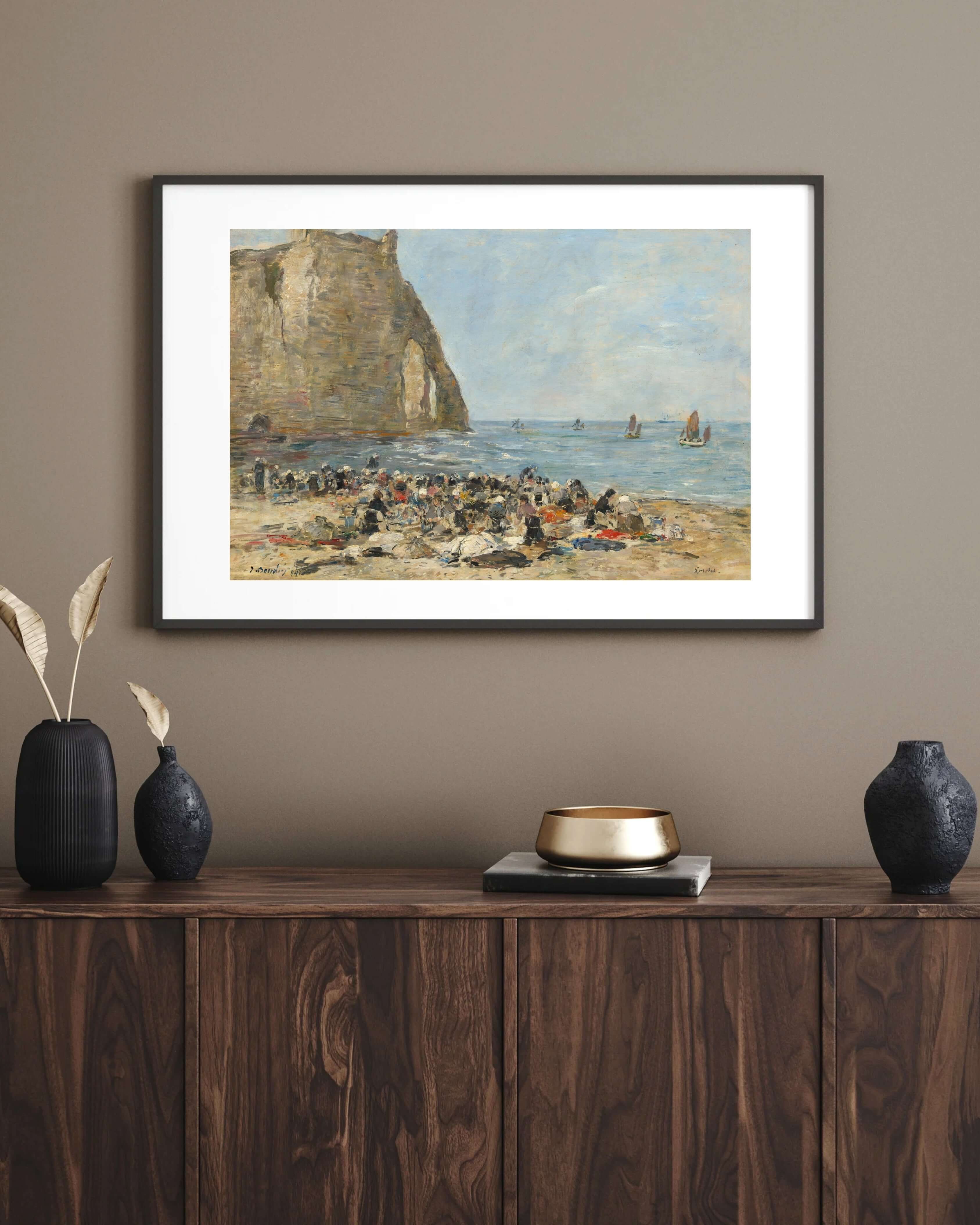 Eugène Boudin - Etretat Sahilinde Çamaşır Yıkayan Kadınlar