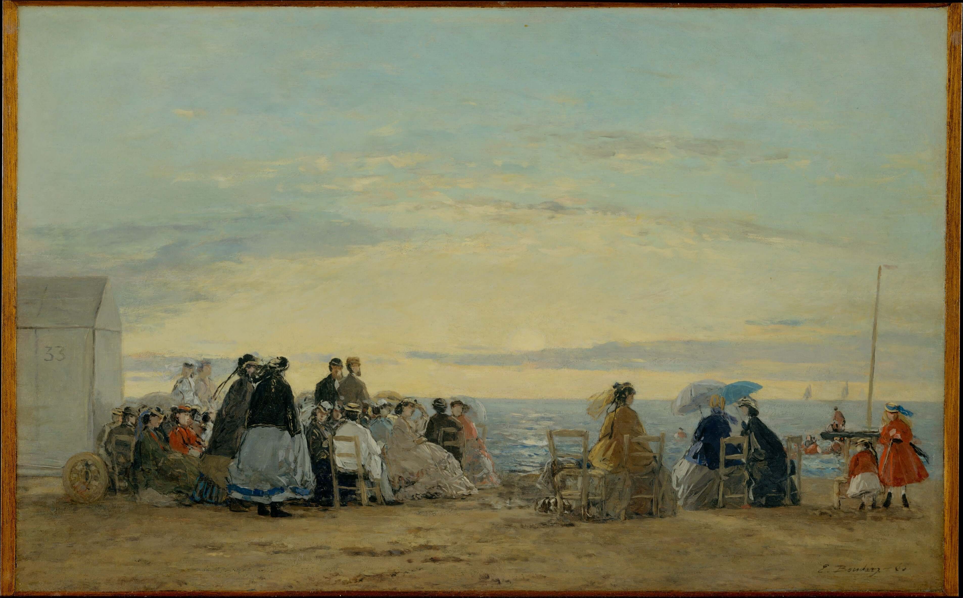 Eugène Boudin - Sahilde Günbatımı