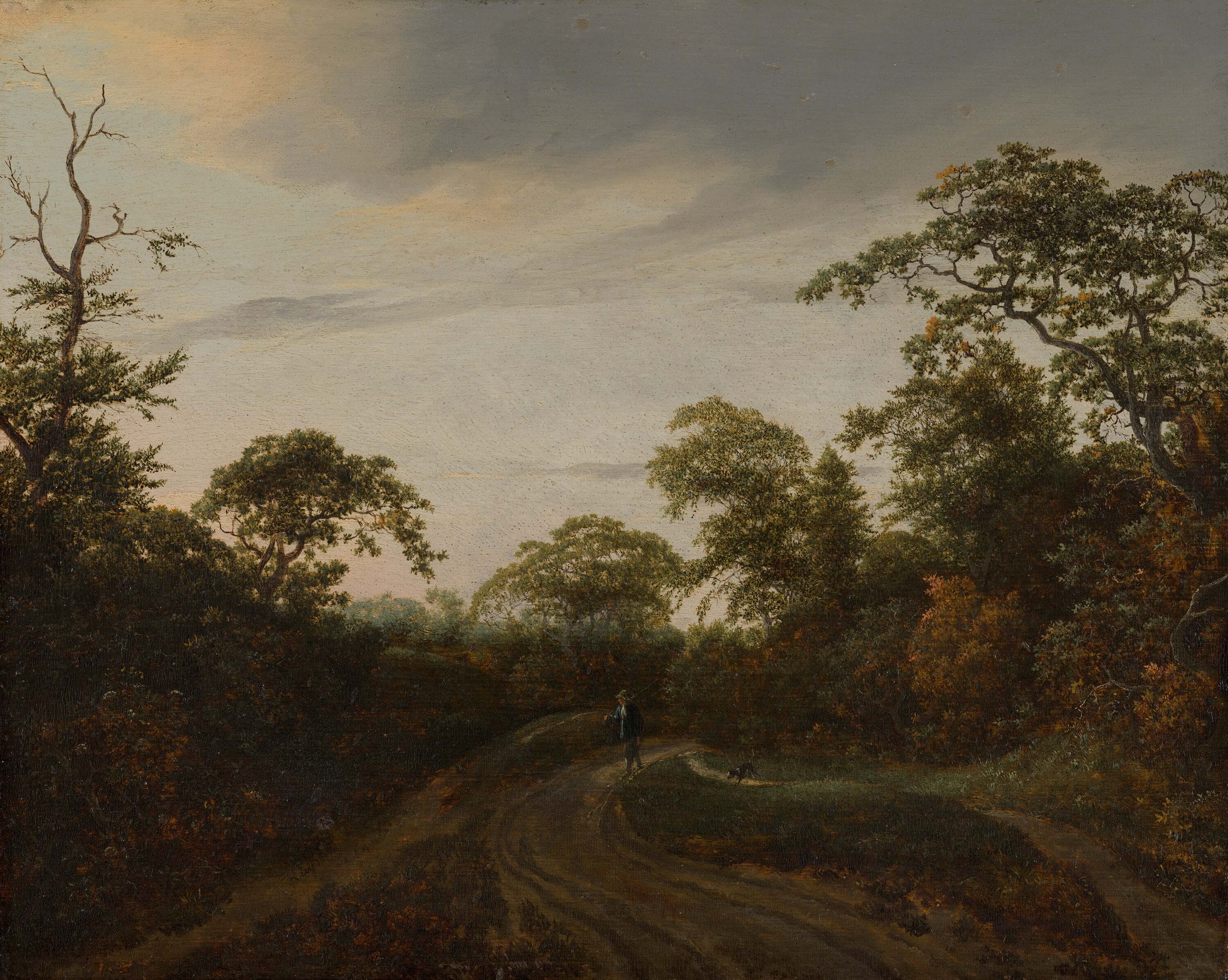Jacob Van Ruisdael - Alacakaranlıkta Orman Yolunda