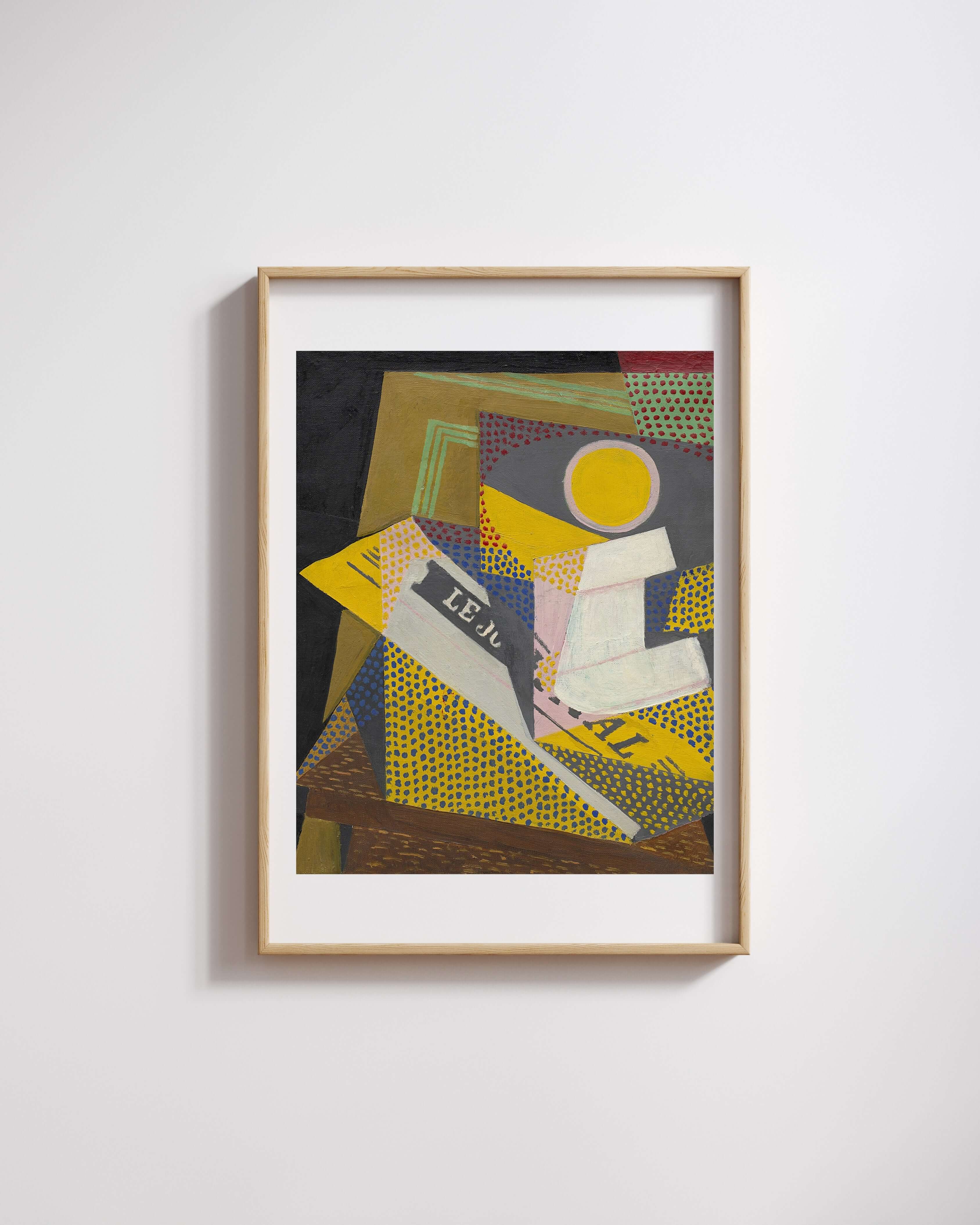 Juan Gris - Gazete Ve Meyve Tabağı
