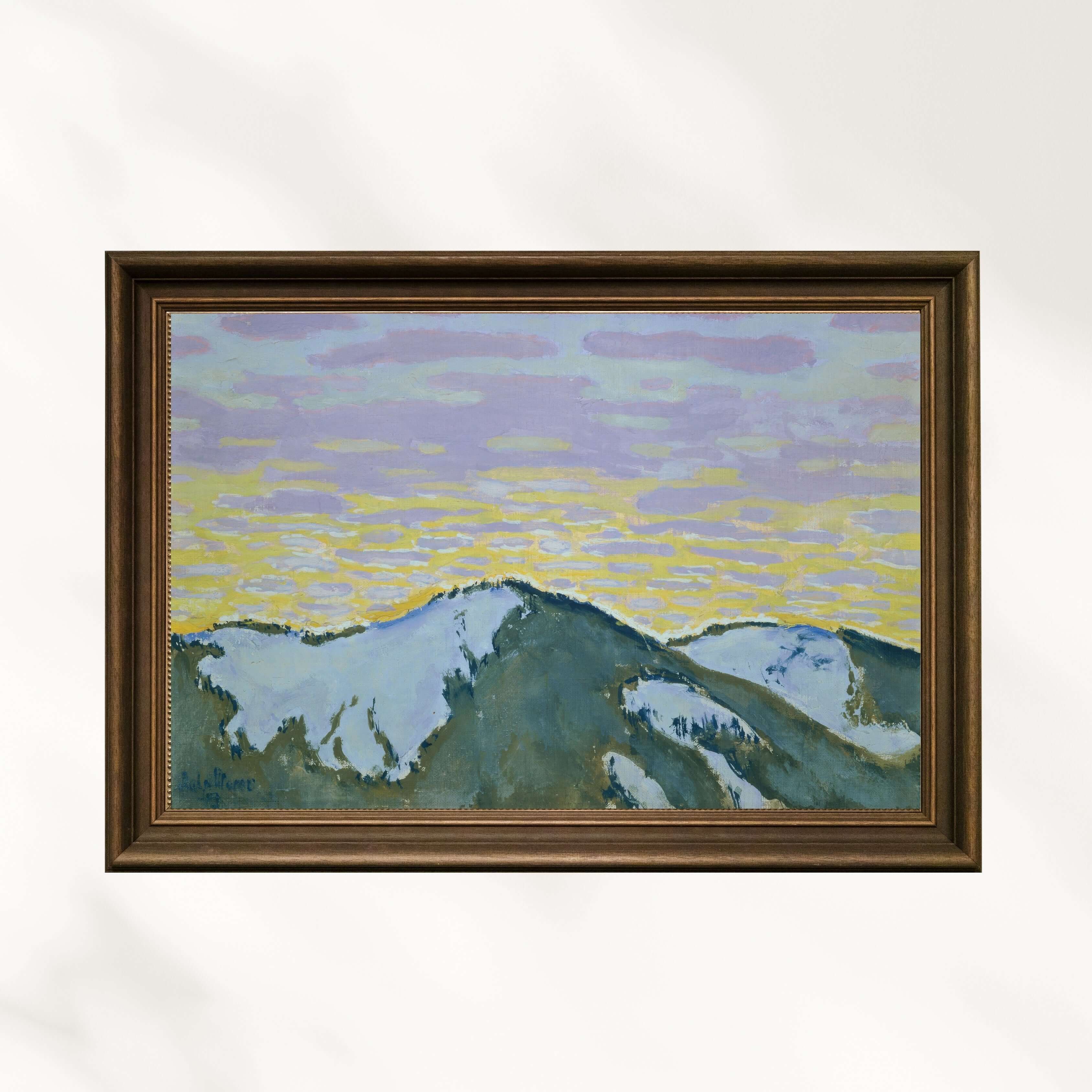 Koloman Moser - Alacakaranlıkta Karlı Dağ Zirveleri