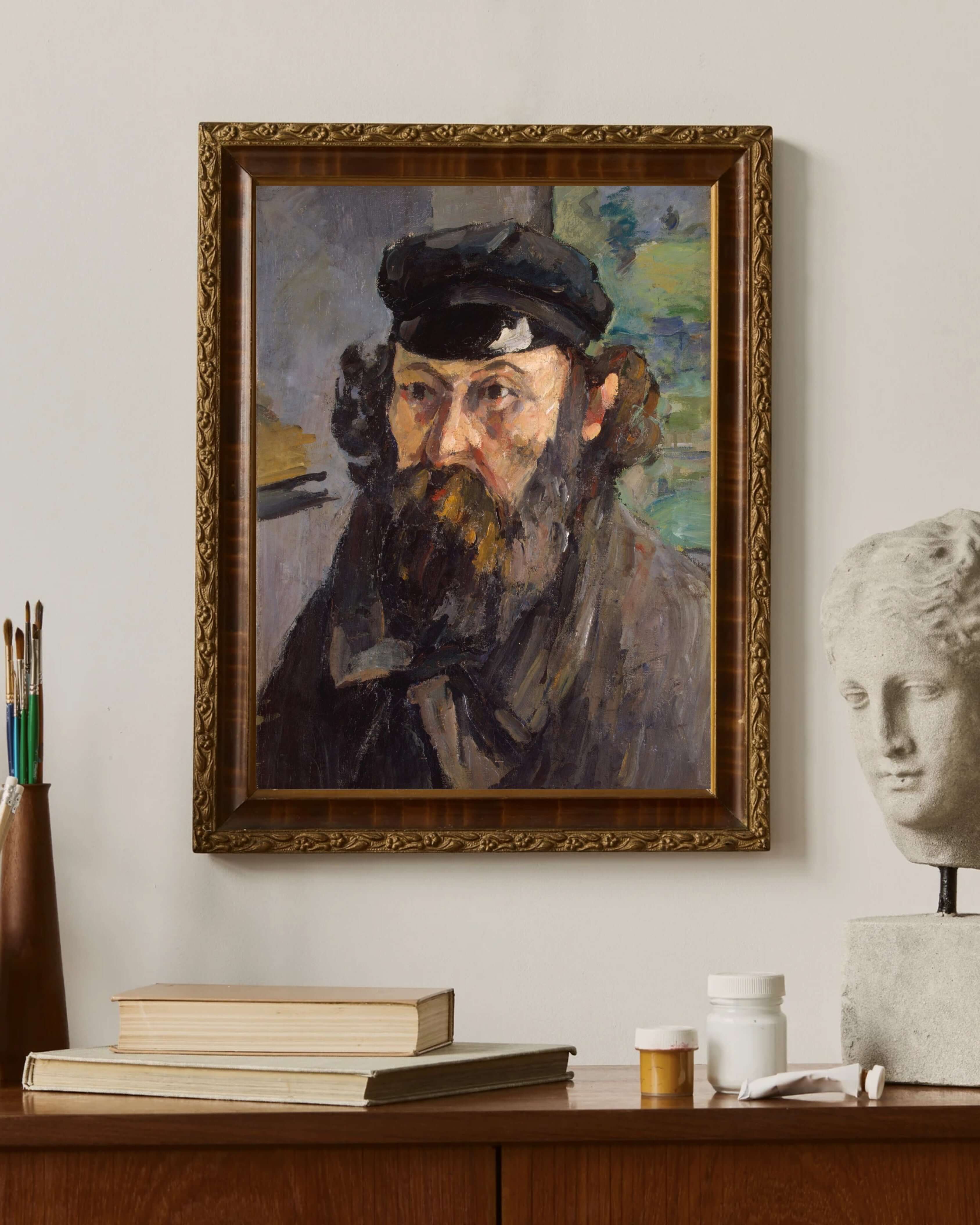 Paul Cézanne - Kasketli Otoportre