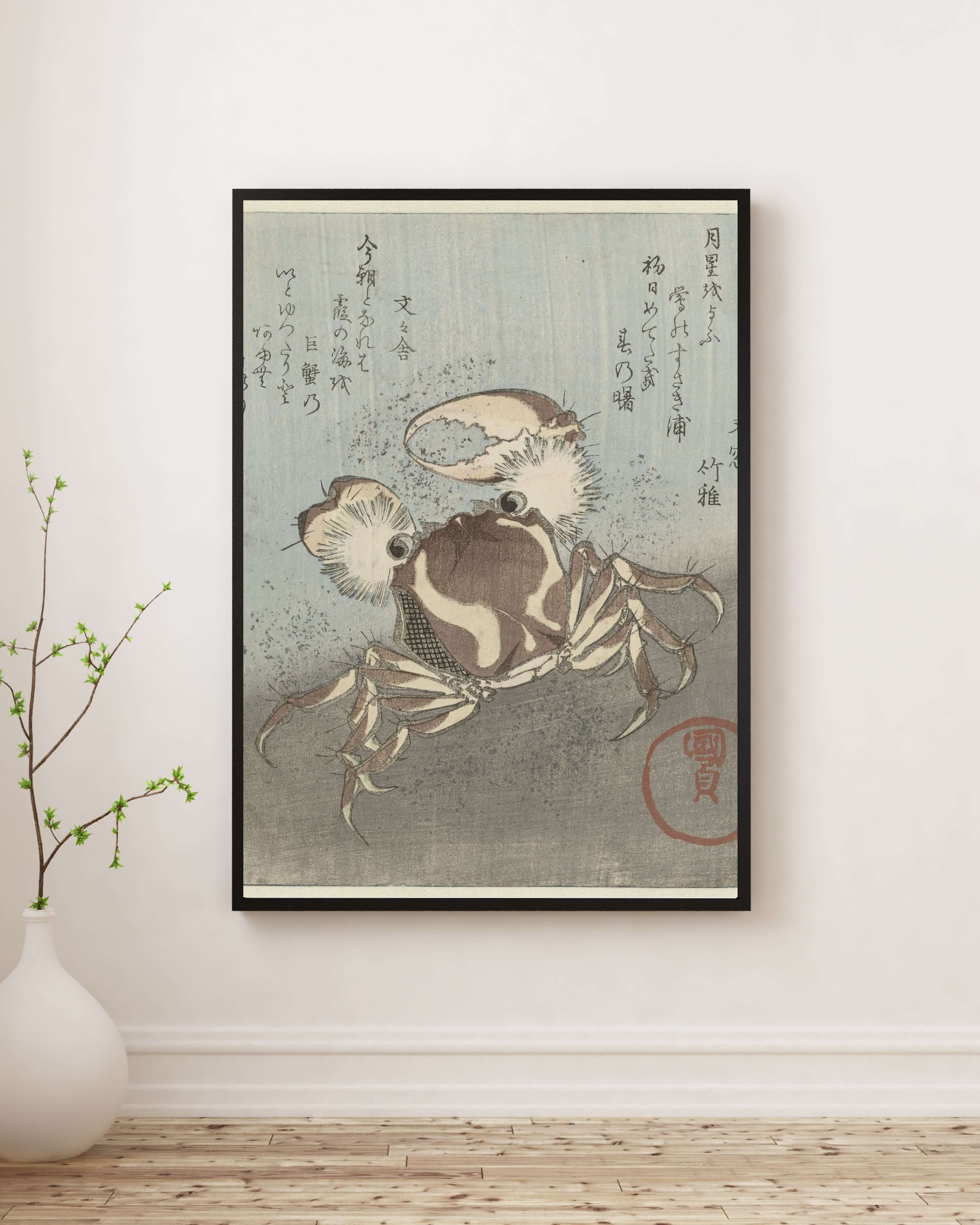 Utagawa Kunisada - Su Kenarında Yürüyen Yengeç