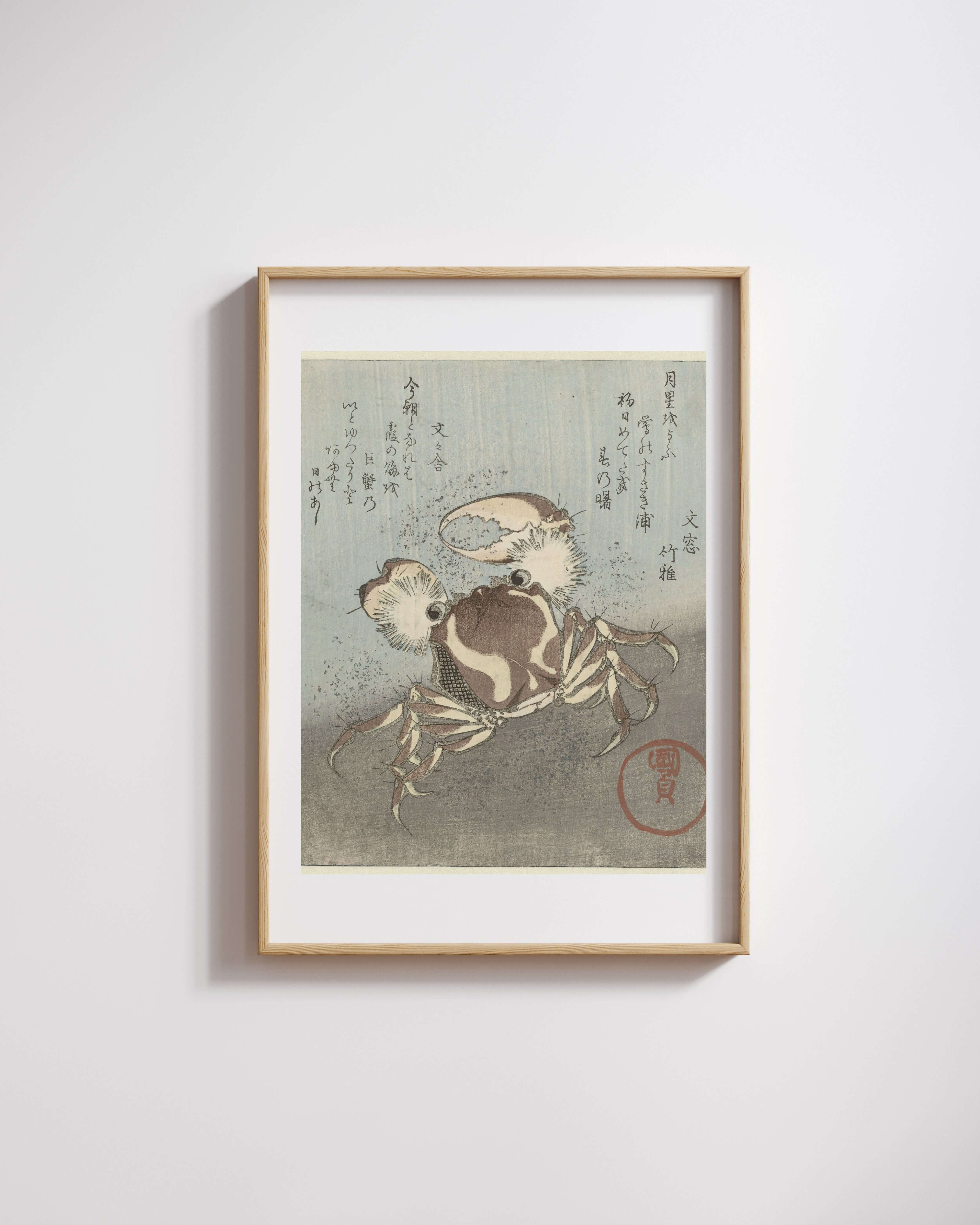 Utagawa Kunisada - Su Kenarında Yürüyen Yengeç
