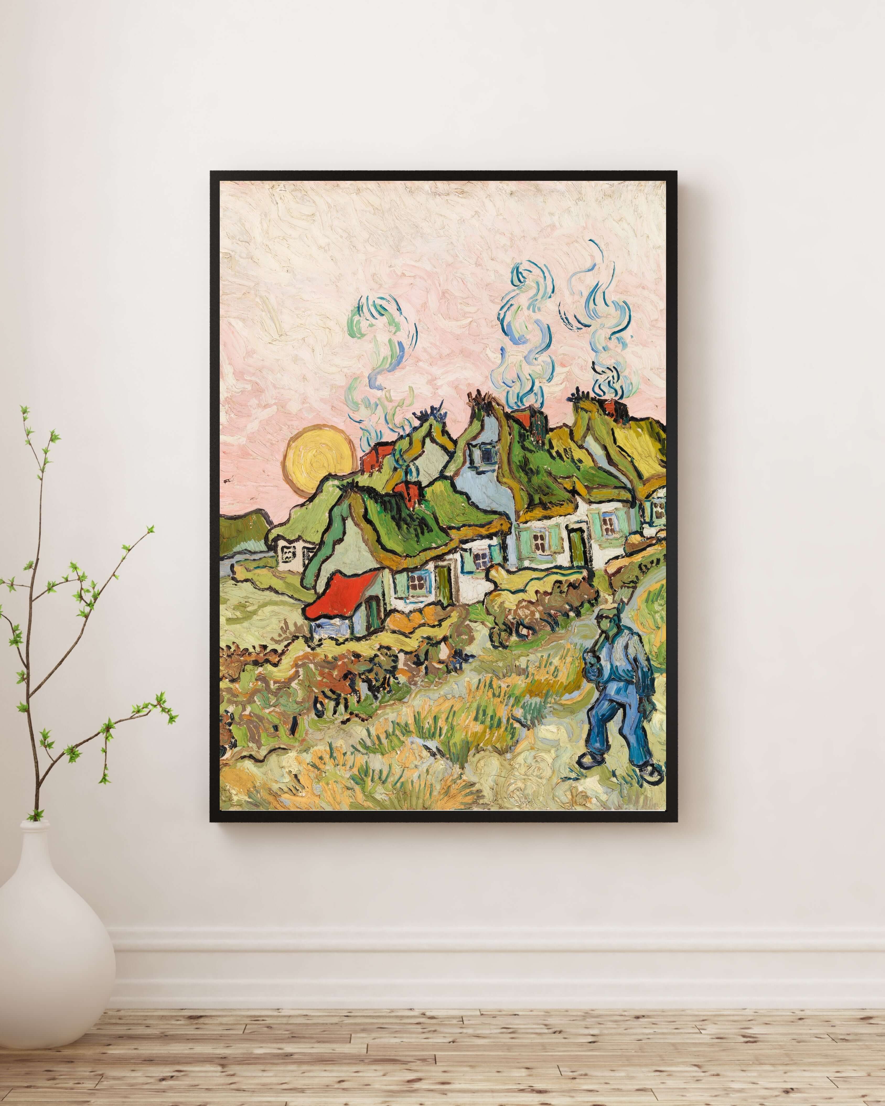 Vincent Van Gogh - Güneş Işığındaki Saz Çatılı Kulübeler