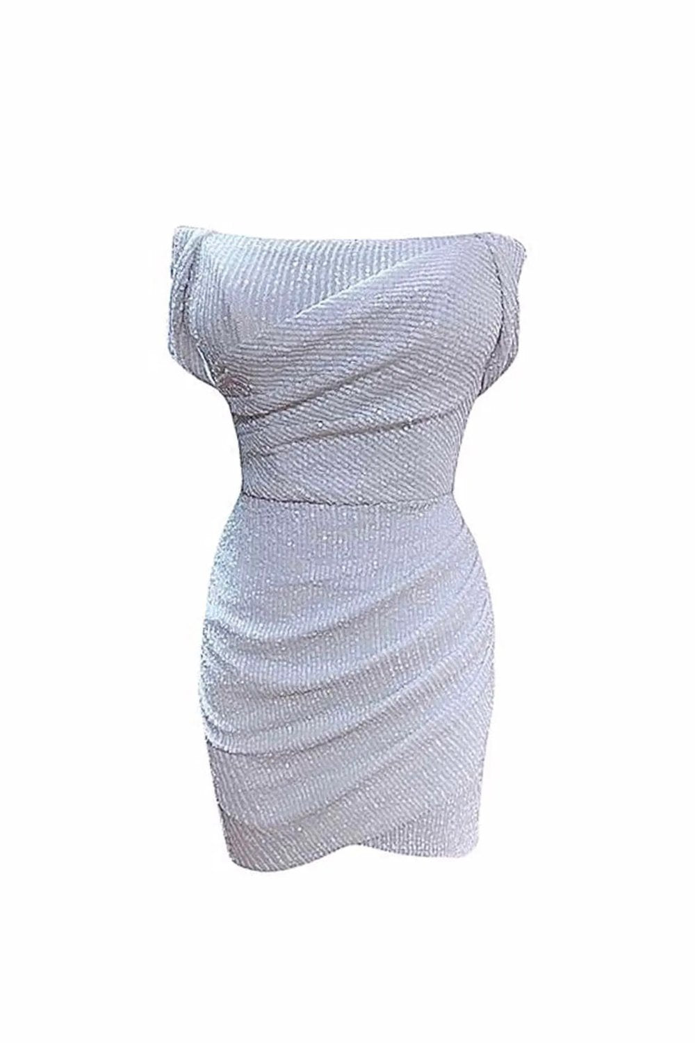 Gira Official-Beyaz Payetli Korsajlı Elbise-Elbise-4-Milagron.com