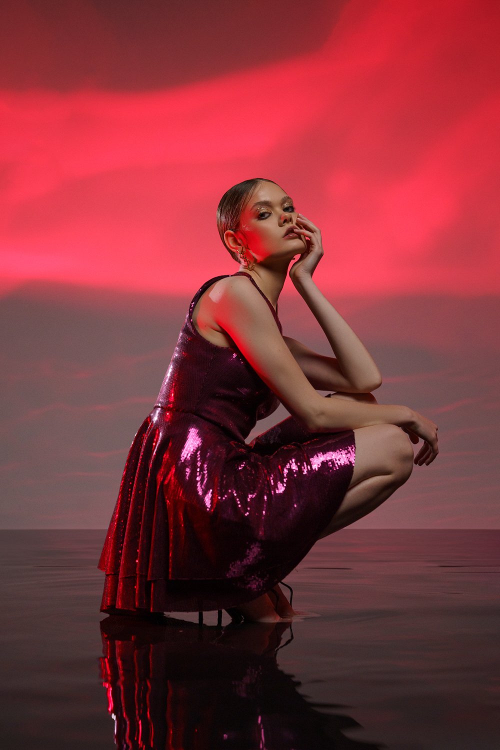 Gira Official-Bordo Payetli Mini Elbise-Elbise-6-Milagron.com