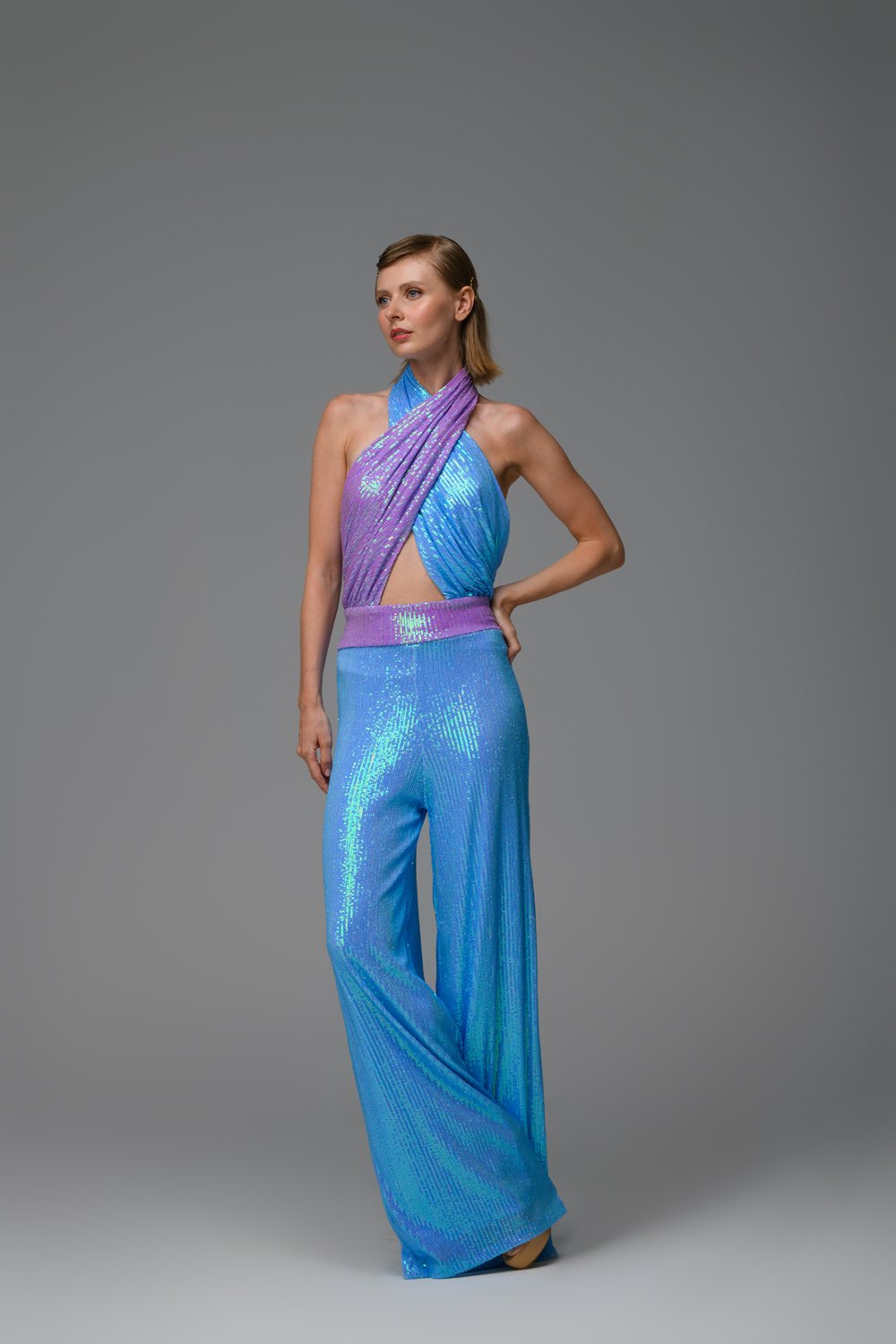 Gira Official-Mavi Lila Payetli Çapraz Detaylı Tulum-Tulum-2-Milagron.com