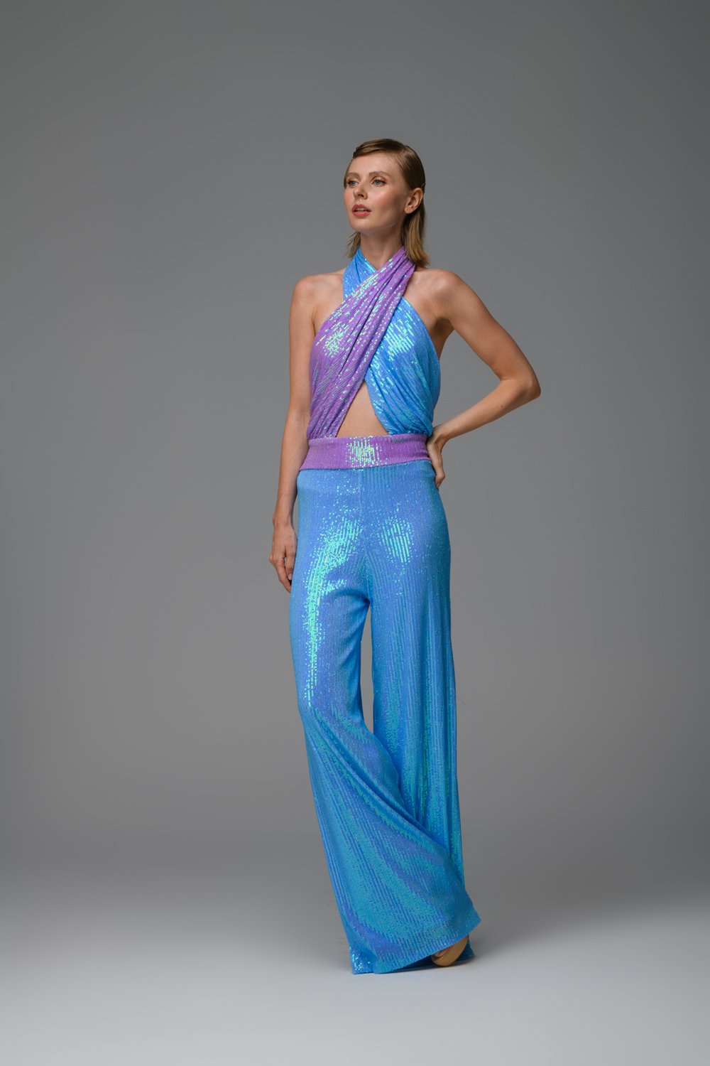 Gira Official-Mavi Lila Payetli Çapraz Detaylı Tulum-Tulum-3-Milagron.com