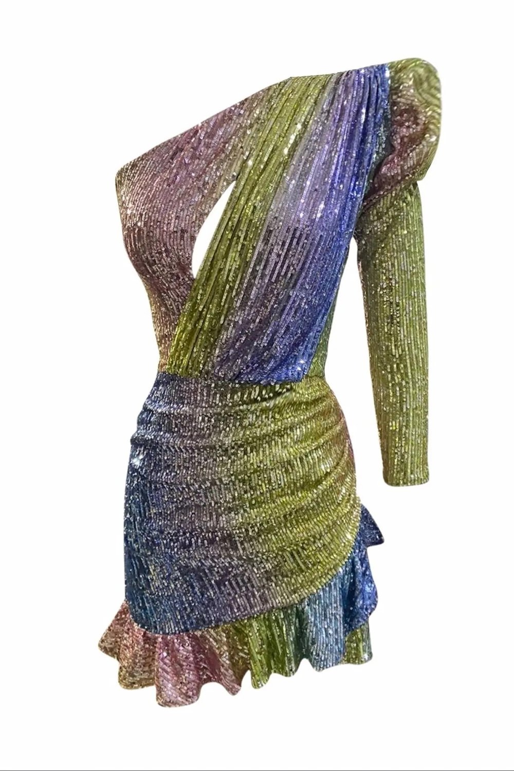 Gira Official-Rainbow Tek Omuz Elbise-Elbise-6-Milagron.com