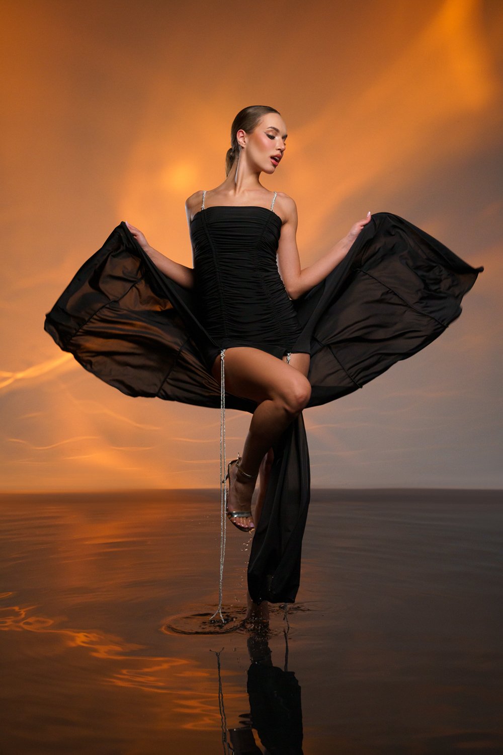 Gira Official-Siyah İp Detaylı Maxi Elbise-Elbise-2-Milagron.com