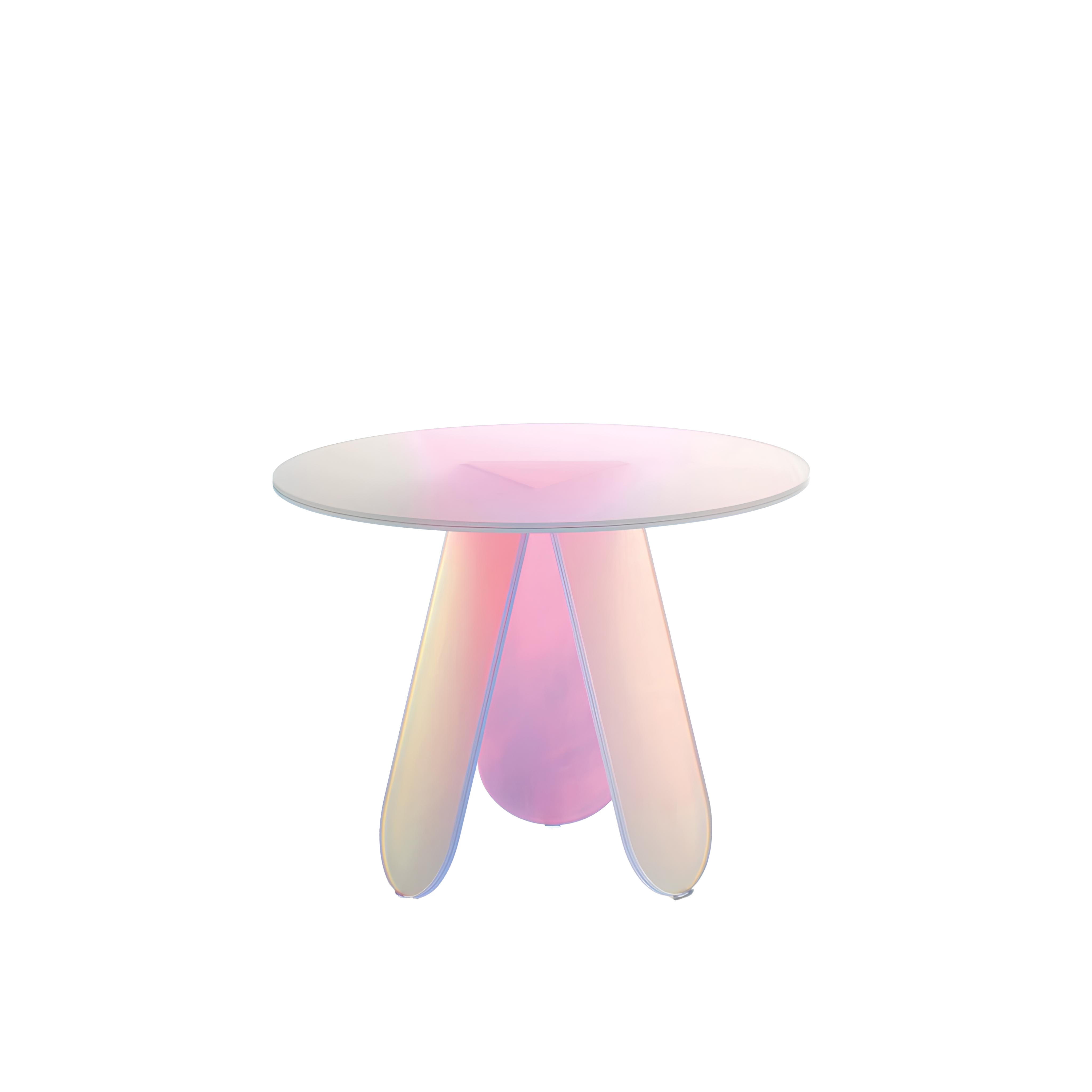 Shimmer Renkli Cam Sehpa ⌀65Cm