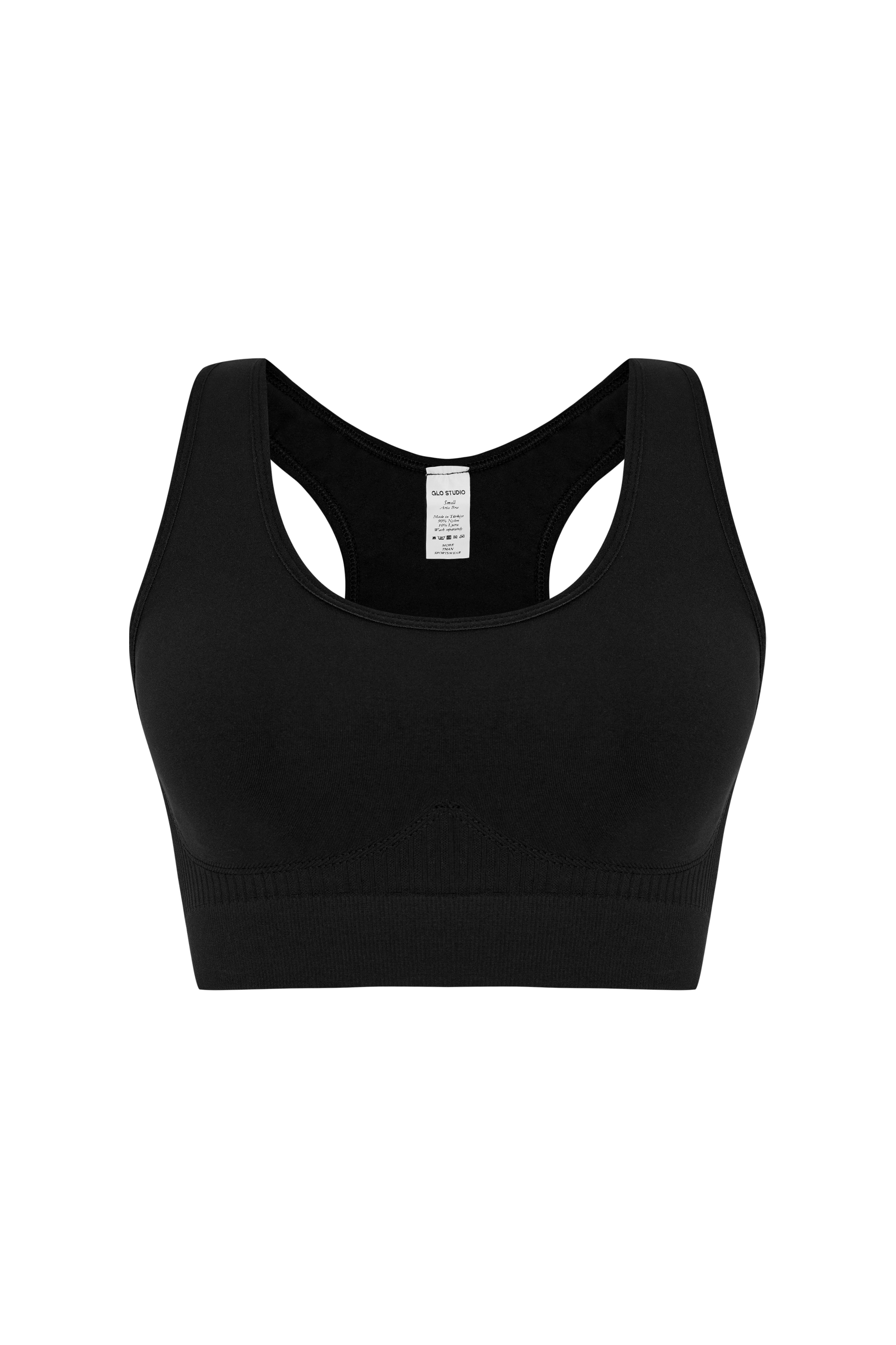 Glo Studio-Aria Seamless Bra Onyx-Bralet-1-Milagron.com