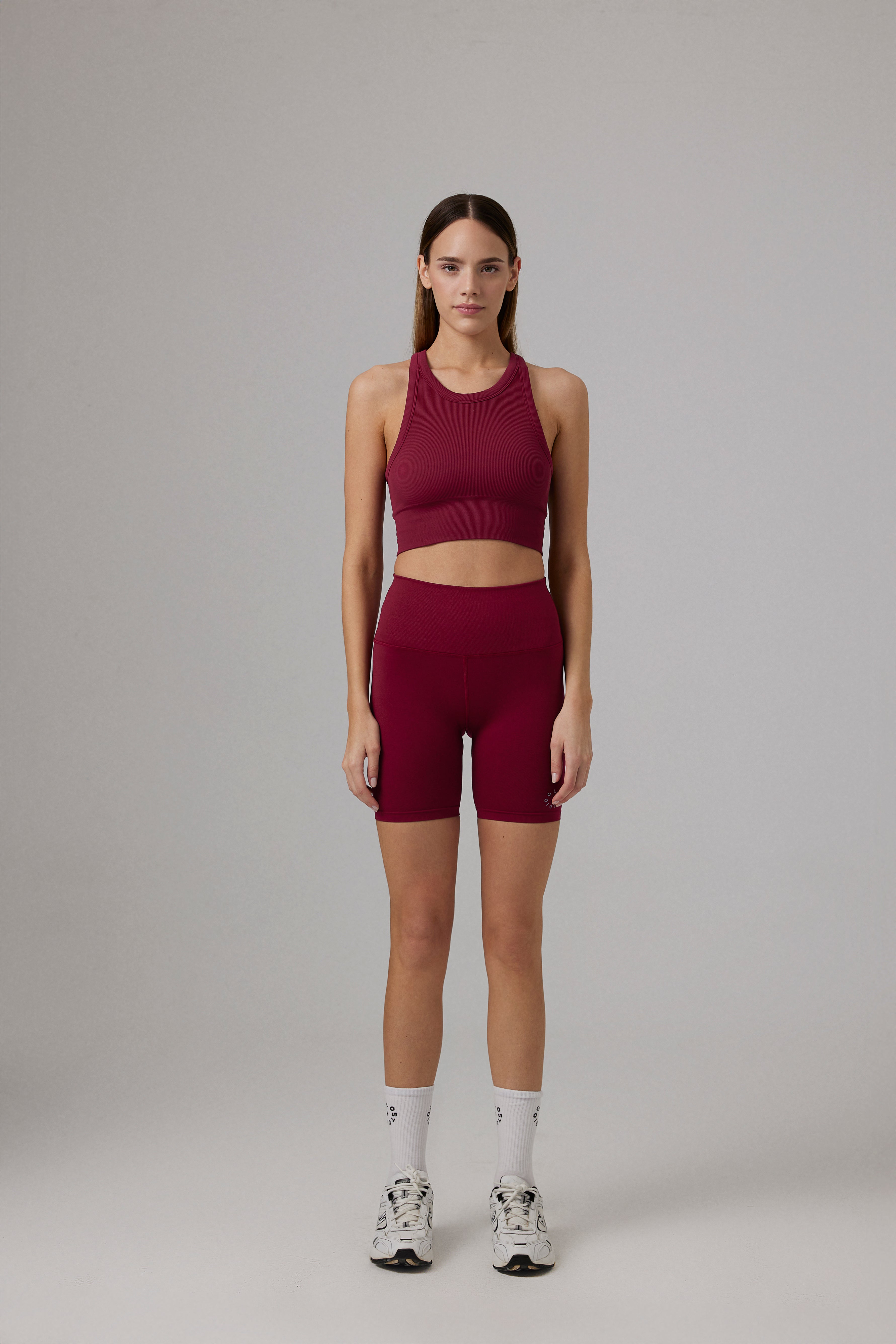 Glo Studio-Zola Seamless Crop Bordeaux-Crop Top-4-Milagron.com