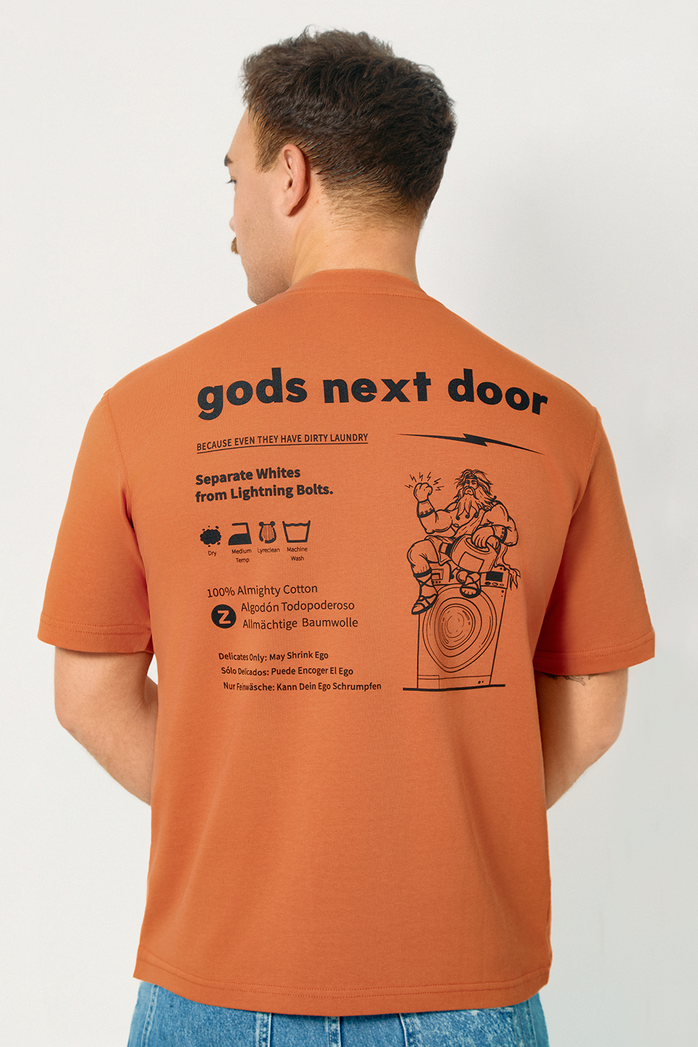 Gods Next Door-Zeus' Almighty Washing Guide-T-Shirts-5-Milagron.com