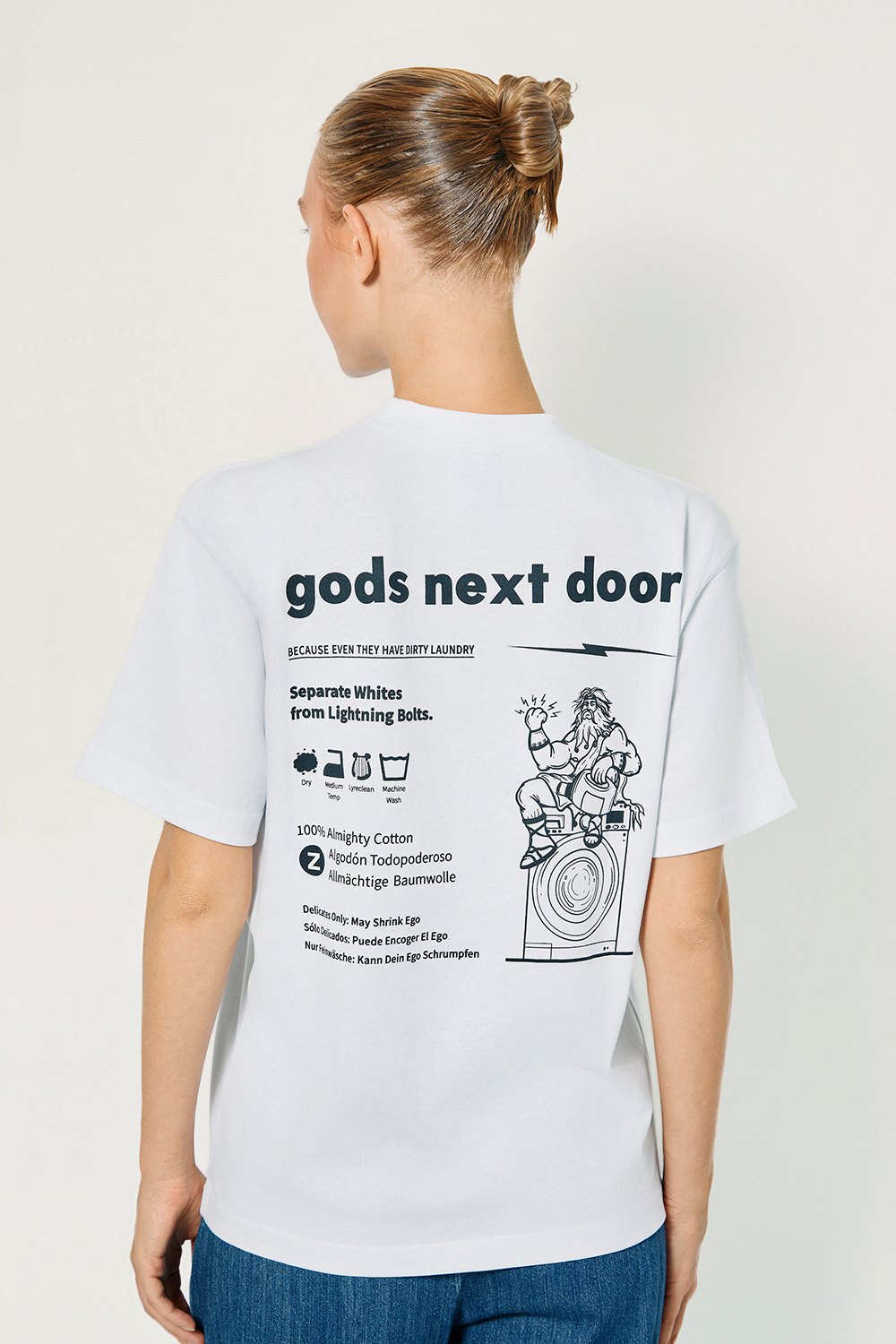 Gods Next Door-Zeus' Almighty Washing Guide-T-Shirts-5-Milagron.com