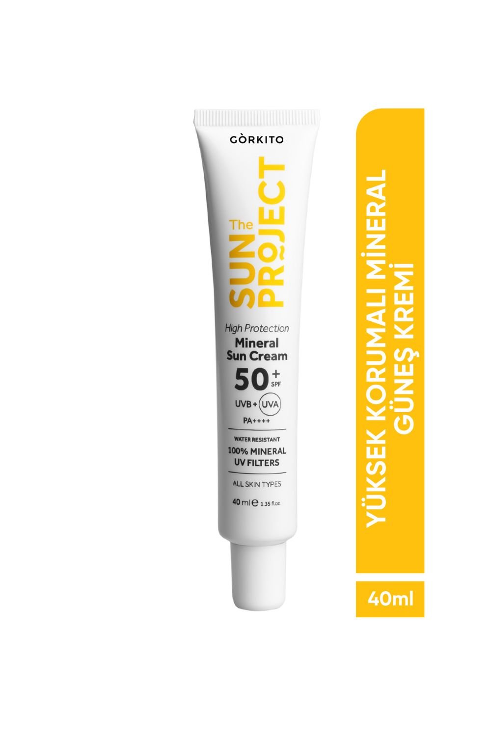 Görkito-The Sun Project Yüksek Korumalı Aydınlatıcı%100 Mineral Güneş Kremi High Protection Mineral Sun Cream 50+ Spf Pa++++ 40 Ml-Güneş Koruyucu-1-Milagron.com