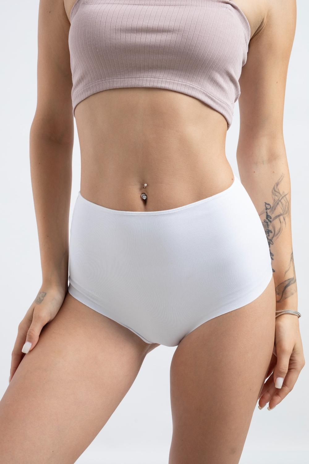 Lazer Kesim Yüksek Bel Cheeky Külot - 5'li Paket - Kahverengi,beyaz,pembe - 5