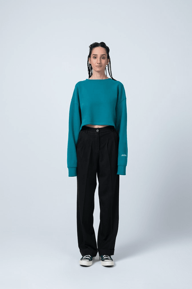 Gruff-Green Crop-Sweatshirts & Hoodies-4-Milagron.com