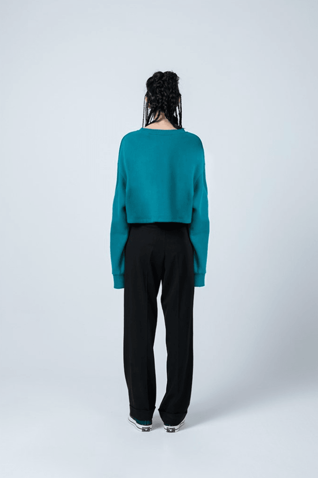 Gruff-Green Crop-Sweatshirts & Hoodies-5-Milagron.com