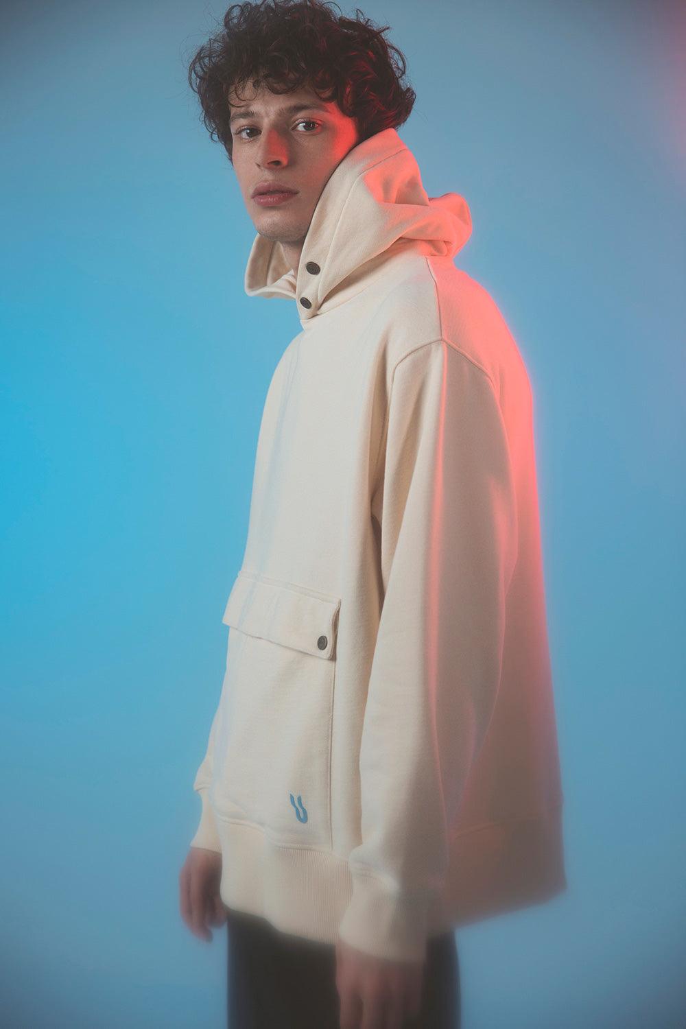 Gruff-Nuage White Hoodie-Sweatshirts & Hoodies-1-Milagron.com