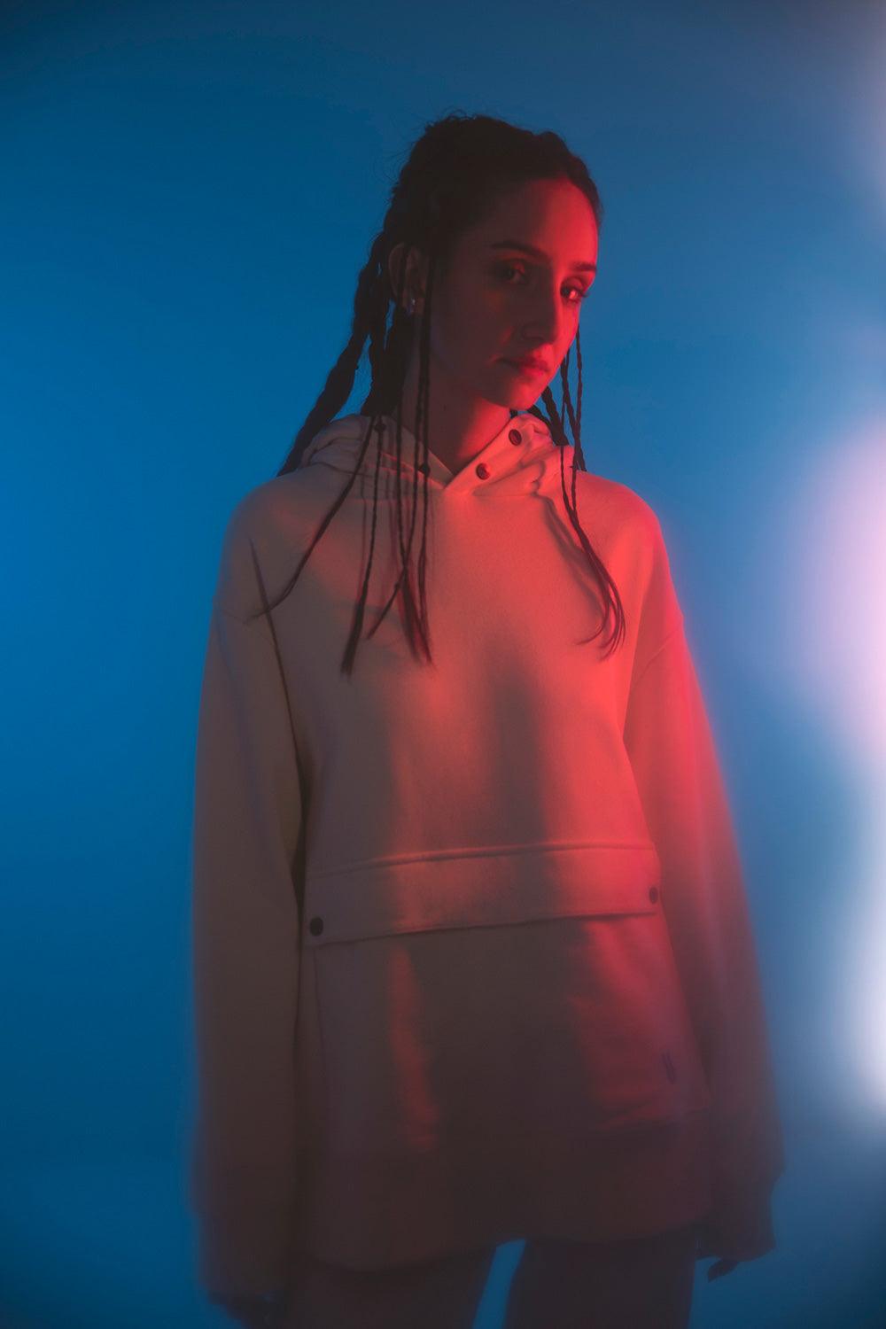 Gruff-Nuage White Hoodie-Sweatshirts & Hoodies-2-Milagron.com