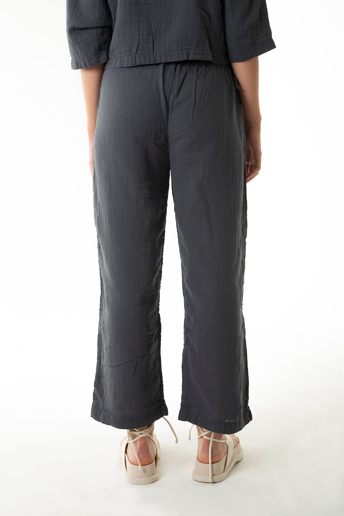 Handarte Los Angeles-Antrasit Müslin Pantolon-Pantolon-9-Milagron.com