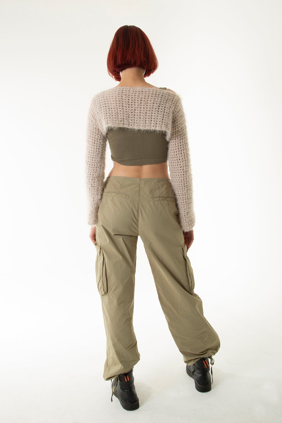 Handarte Los Angeles-Bej El Örgüsü Crop Top-Crop Top-5-Milagron.com