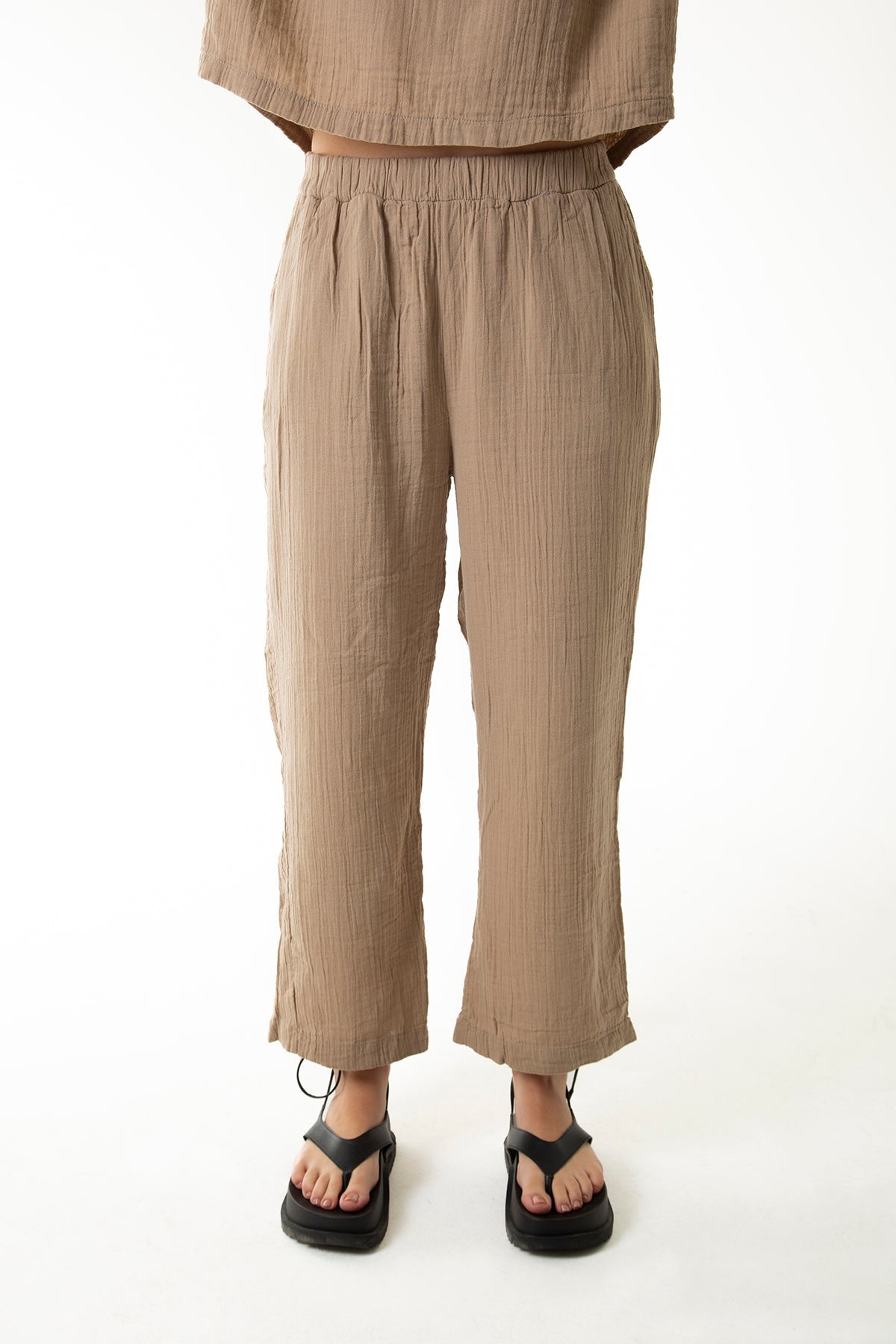 Handarte Los Angeles-Bej Müslin Pantolon-Pantolon-8-Milagron.com