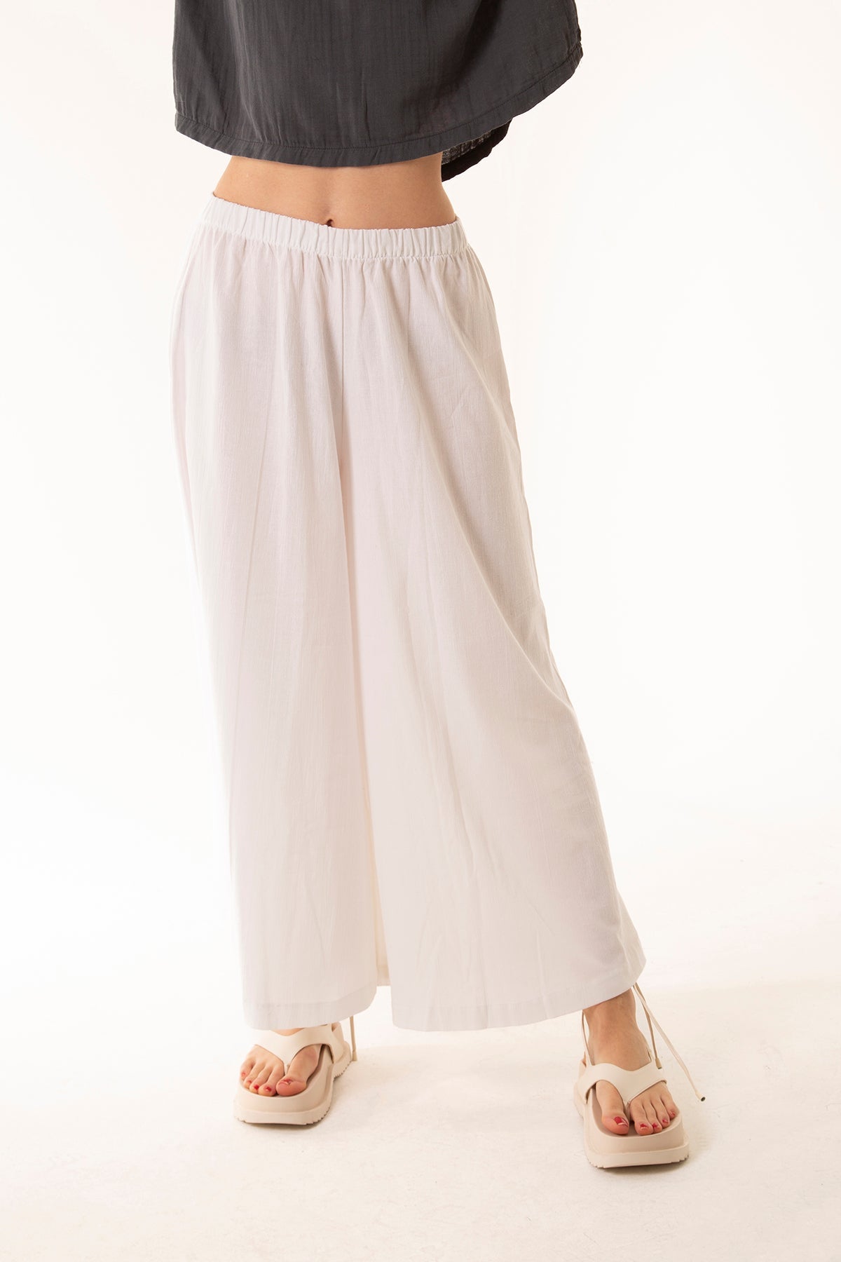 Handarte Los Angeles-Beyaz Palazzo Pantolon-Pantolon-6-Milagron.com