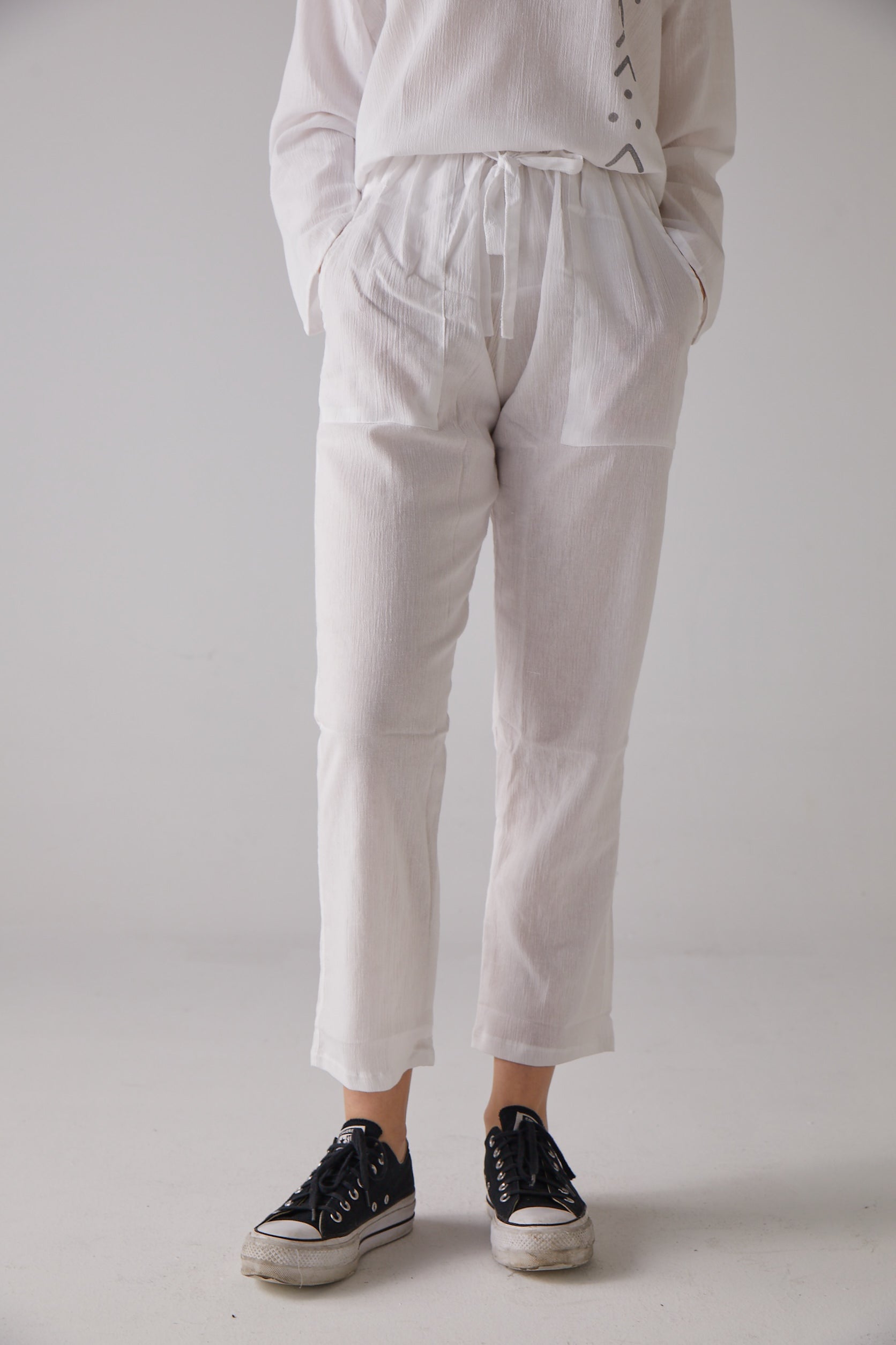 Handarte Los Angeles-Beyaz Yoga Pantolonu-Pantolon-1-Milagron.com