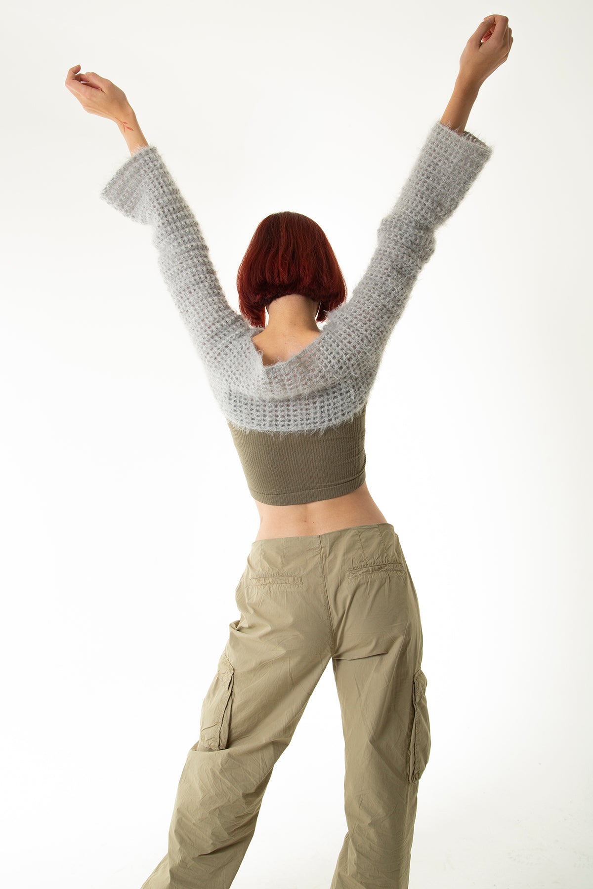 Handarte Los Angeles-Gri El Örgüsü Crop Top-Crop Top-5-Milagron.com