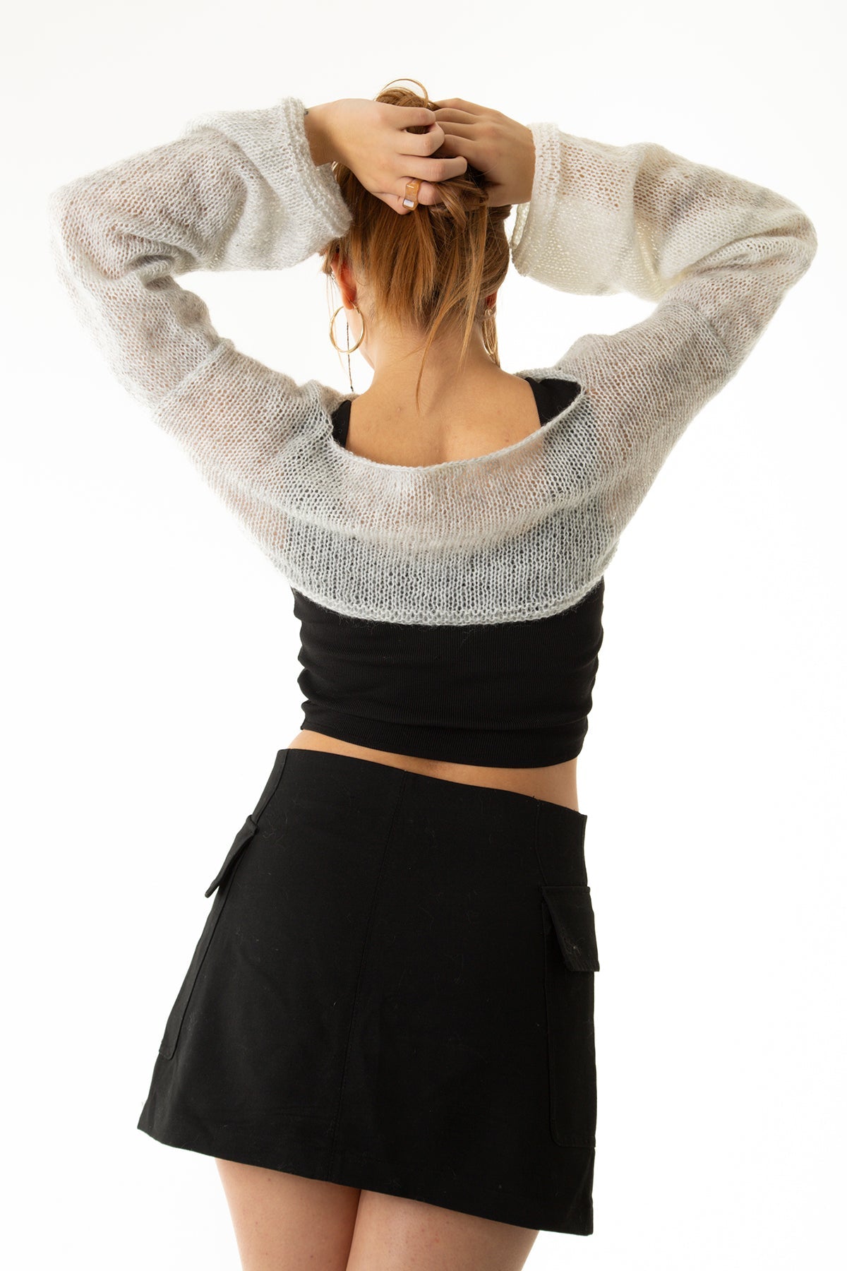 Handarte Los Angeles-Gri Salaş Angora Crop Top-Crop Top-6-Milagron.com