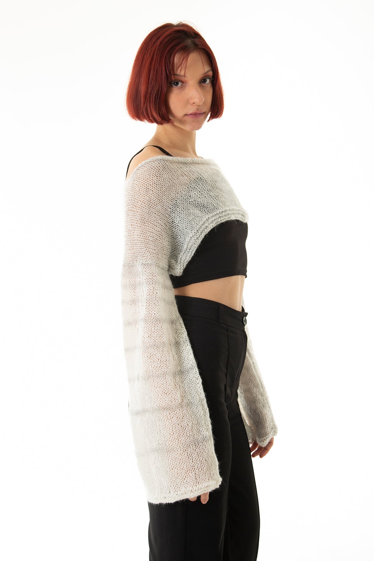 Handarte Los Angeles-Gri Salaş Angora Crop Top-Crop Top-9-Milagron.com