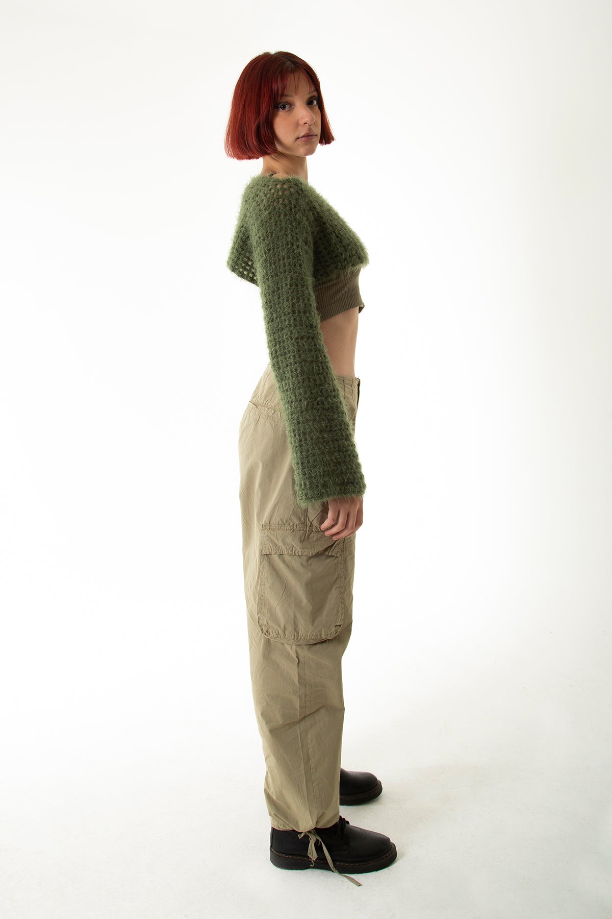 Handarte Los Angeles-Haki El Örgüsü Crop Top-Crop Top-2-Milagron.com