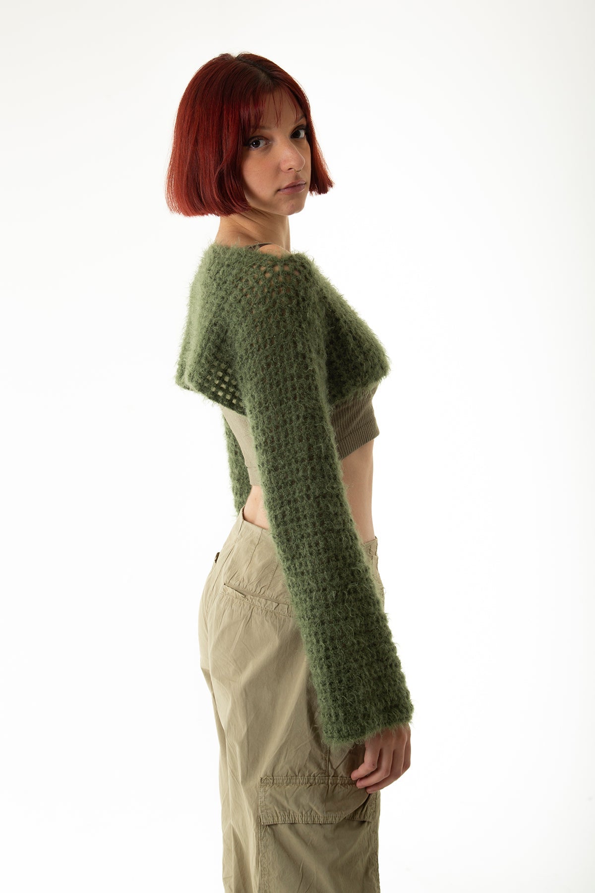 Handarte Los Angeles-Haki El Örgüsü Crop Top-Crop Top-3-Milagron.com