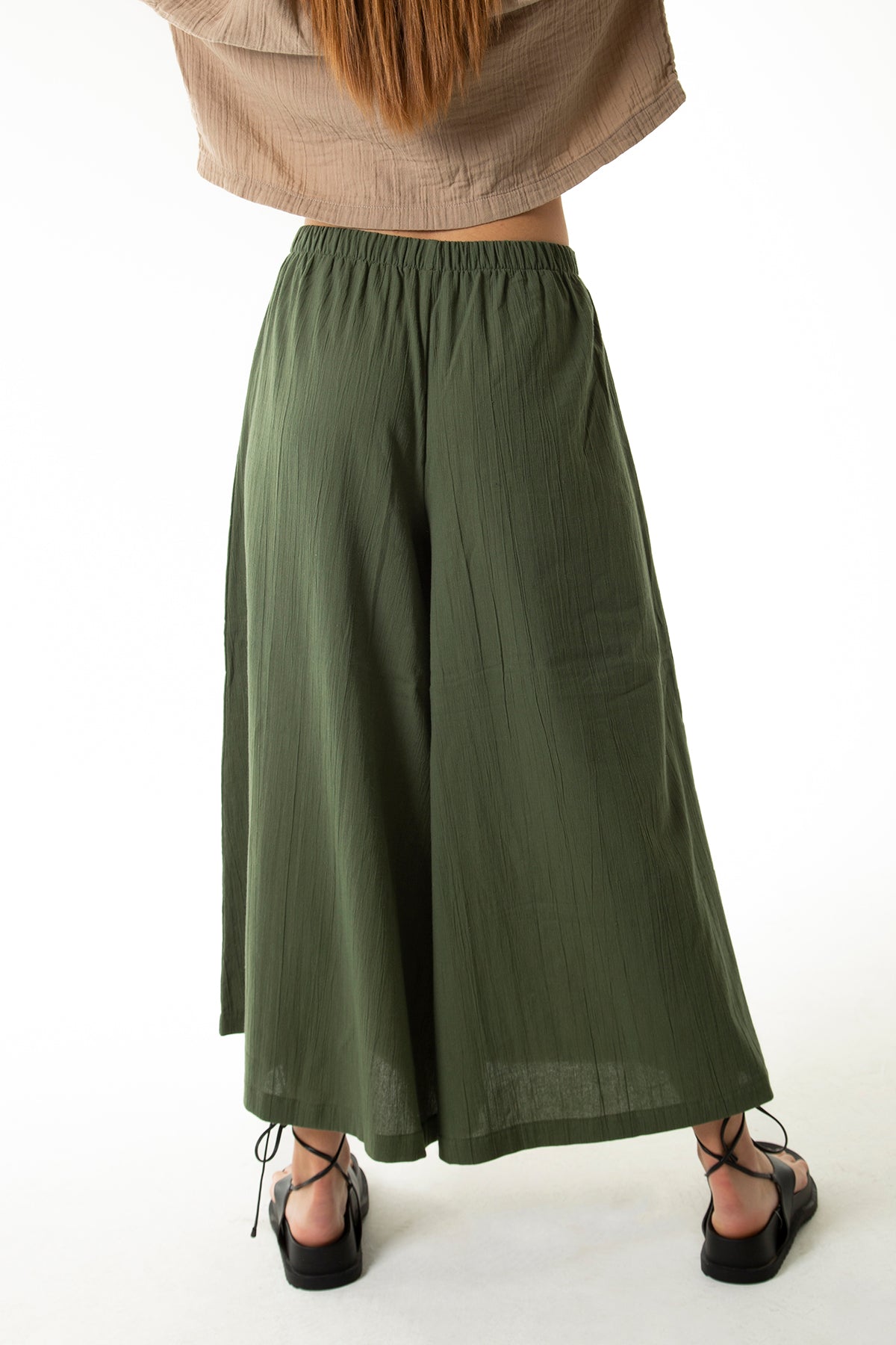 Handarte Los Angeles-Haki Palazzo Pantolon-Pantolon-8-Milagron.com