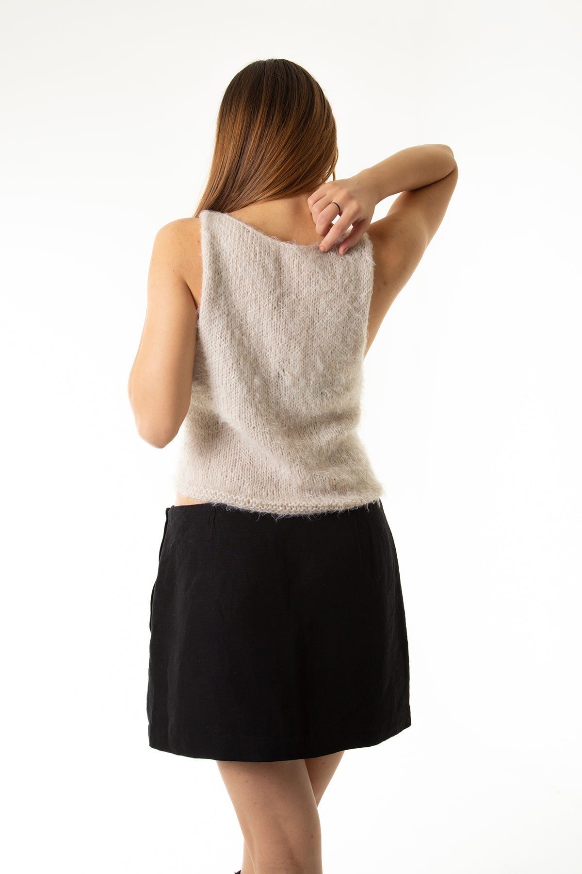 Handarte Los Angeles-Krem El Örgüsü Süveter-Top-5-Milagron.com