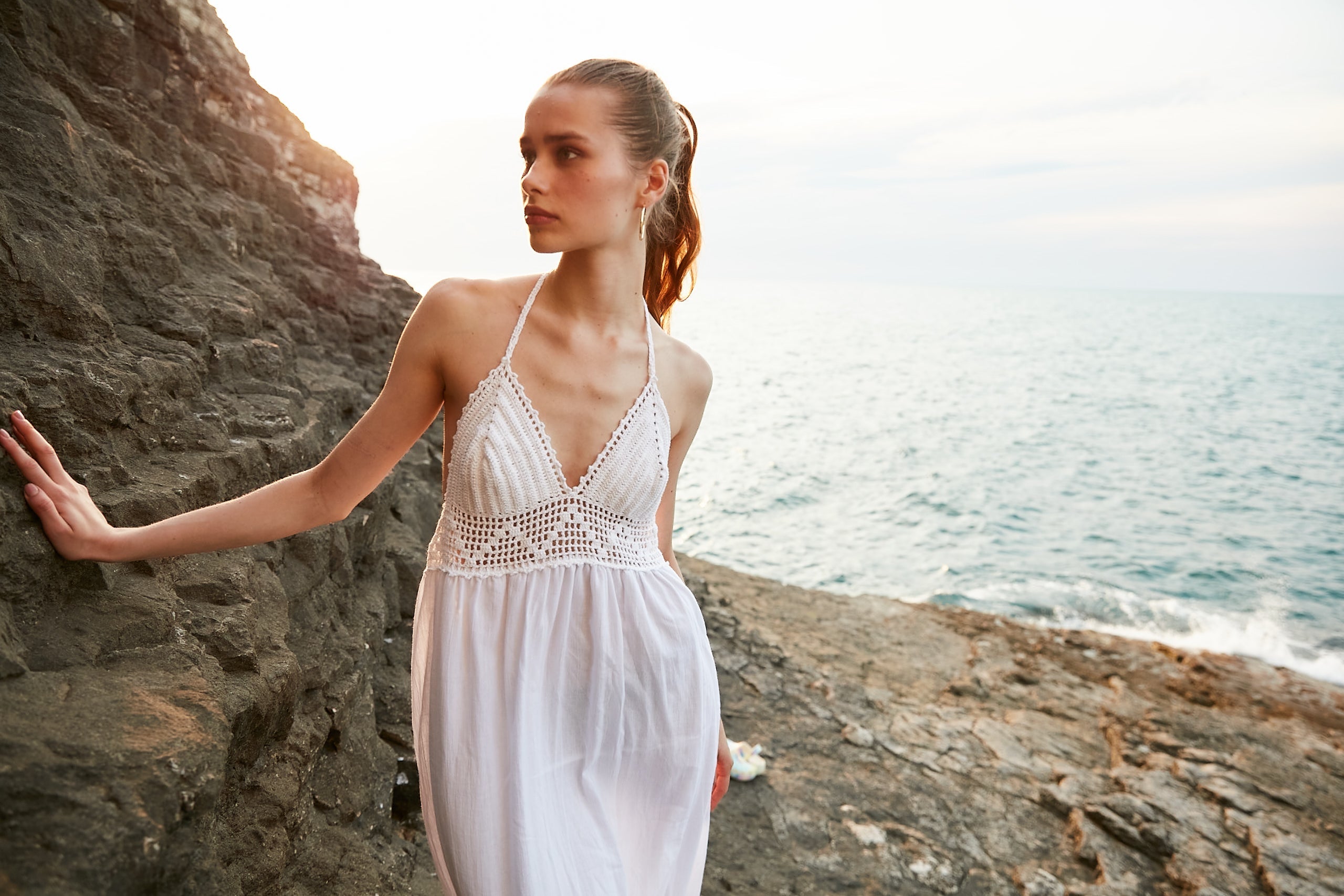 Handarte Los Angeles-Şile Bezi Örgü Elbise-Elbise-4-Milagron.com