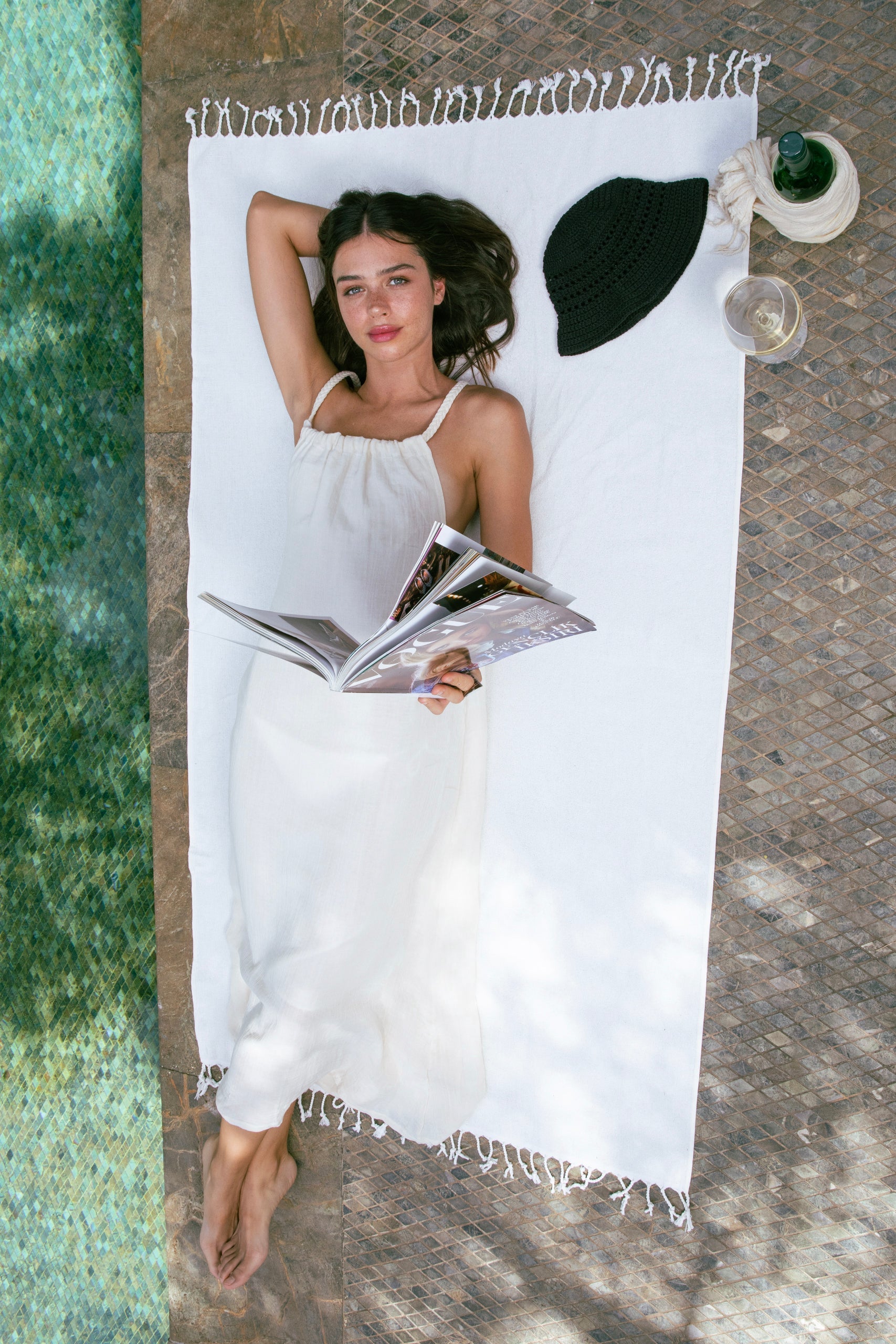 Handarte Los Angeles-Sırt Çapraz Krem Müslin Kibele Elbise-Elbise-1-Milagron.com