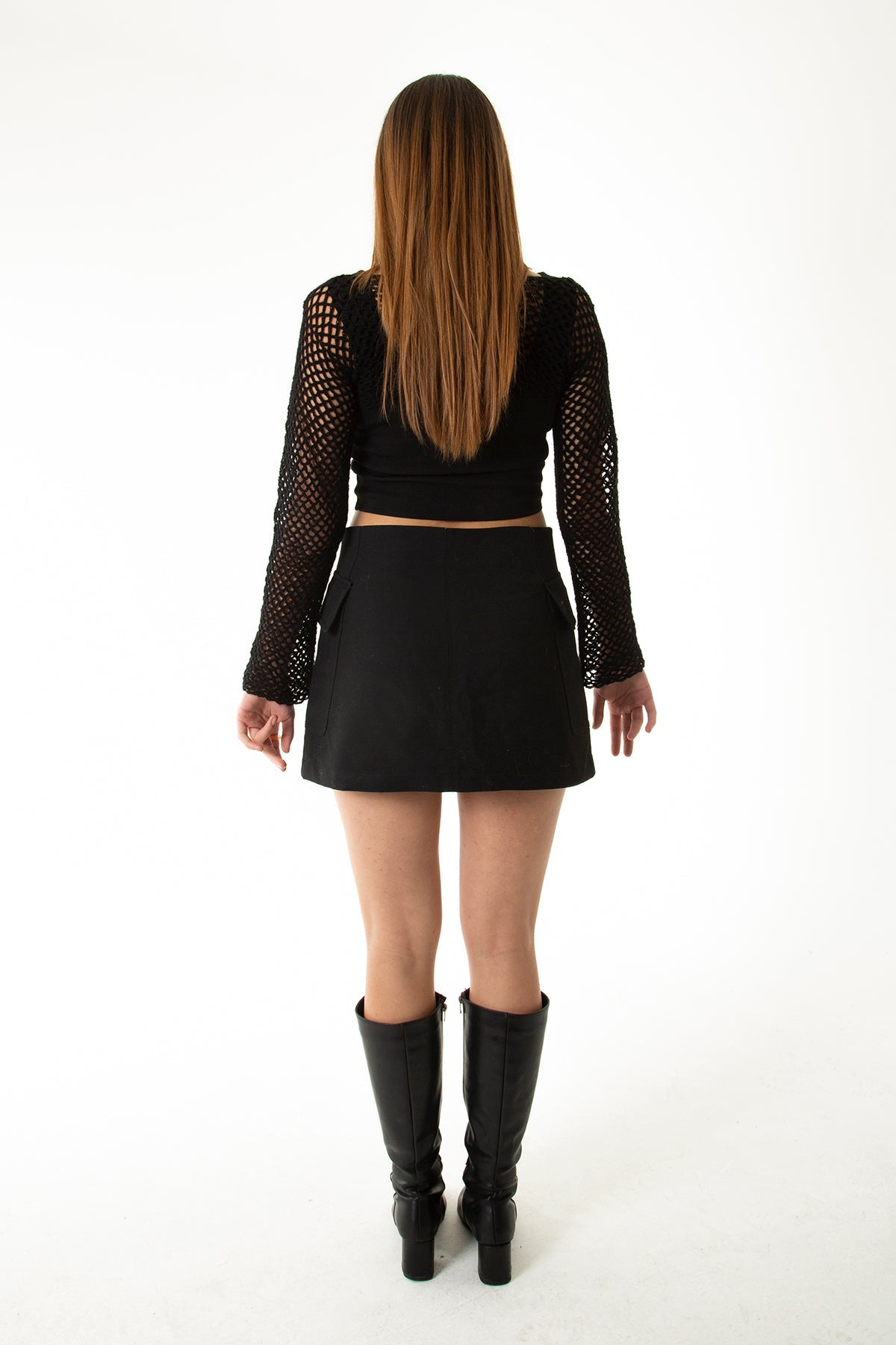 Handarte Los Angeles-Siyah File El örgüsü Crop Top-Crop Top-5-Milagron.com