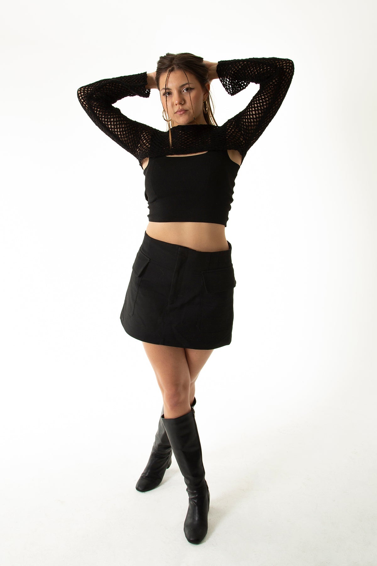 Handarte Los Angeles-Siyah File El örgüsü Crop Top-Crop Top-6-Milagron.com