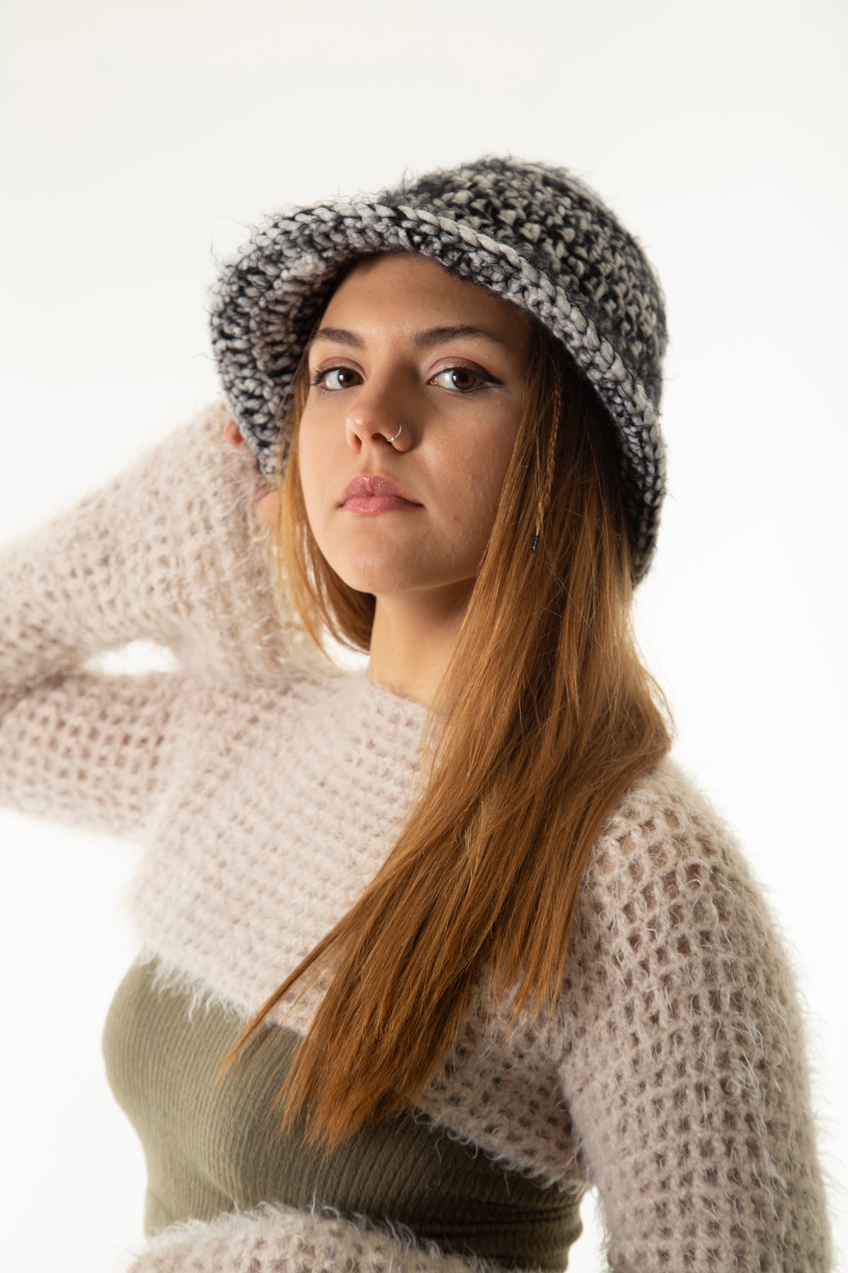 Handarte Los Angeles-Siyah / Gri El örgüsü Bucket şapka-Şapka-4-Milagron.com