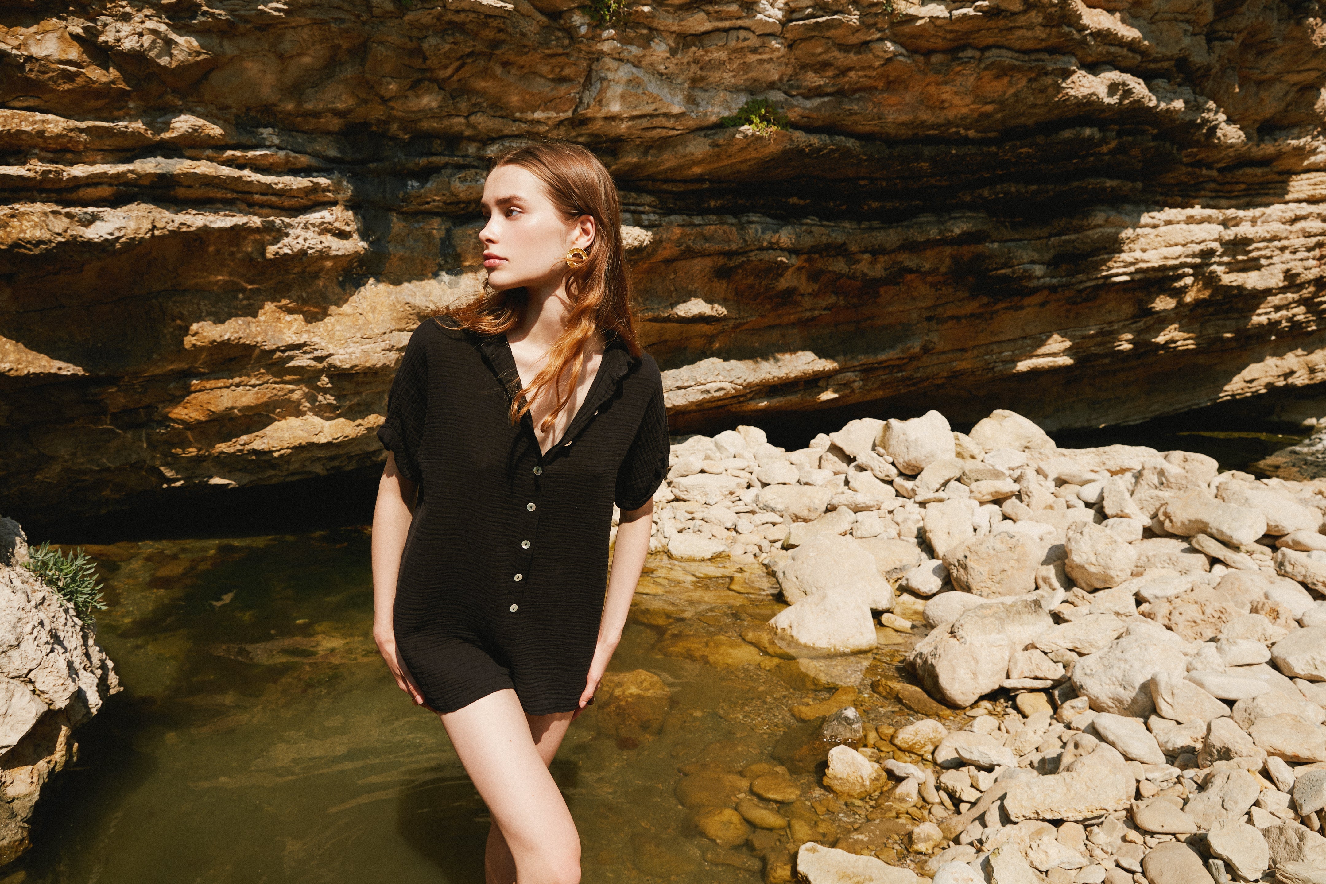 Handarte Los Angeles-Siyah Müslin Tulum-Tulum-3-Milagron.com