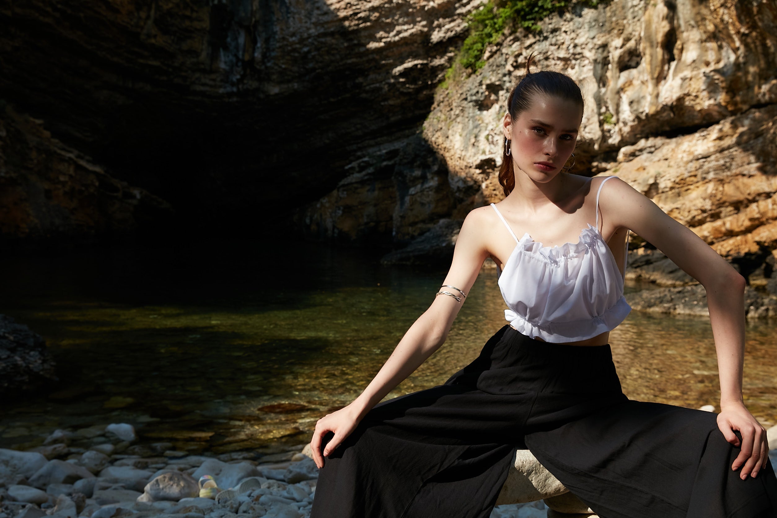 Handarte Los Angeles-Siyah Palazzo Pantolon-Pantolon-12-Milagron.com