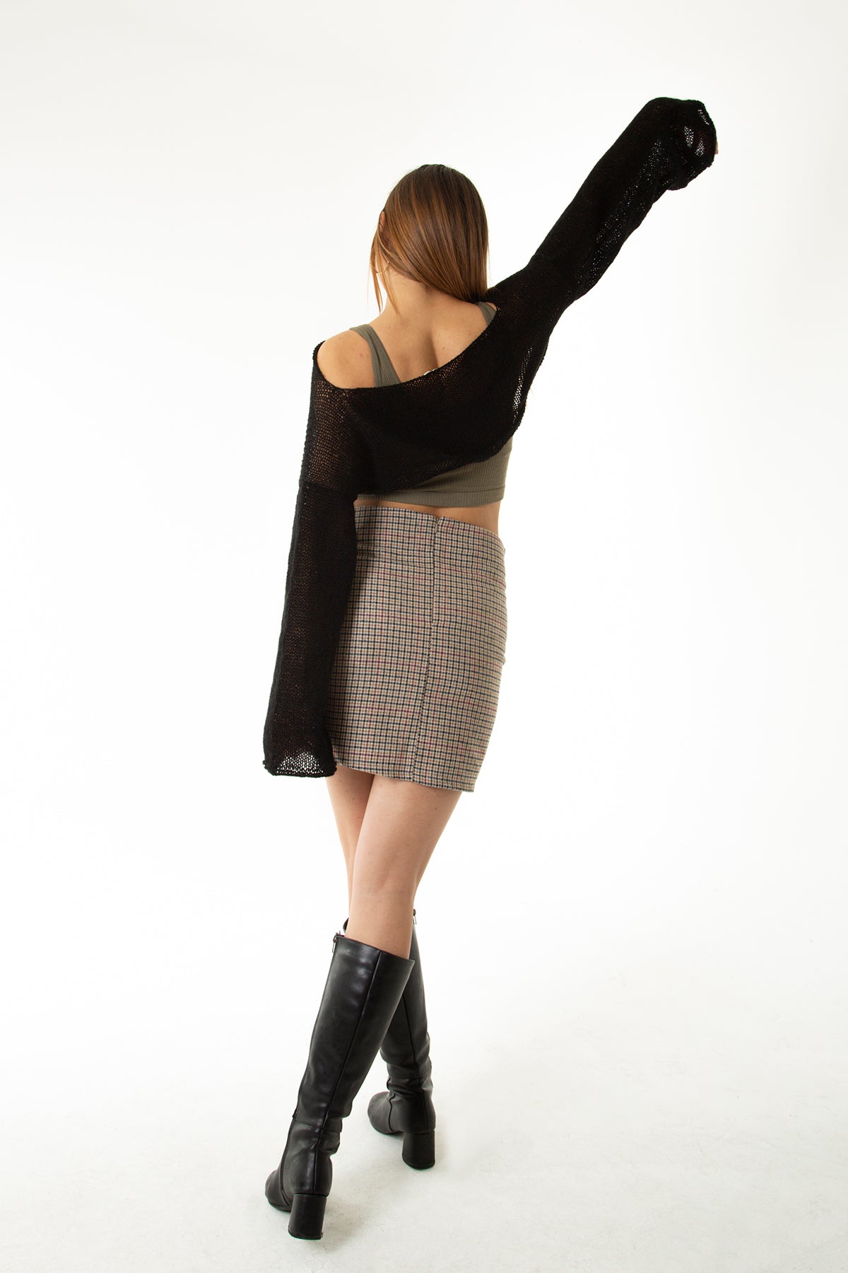 Handarte Los Angeles-Siyah Salaş Angora Crop Top-Crop Top-5-Milagron.com